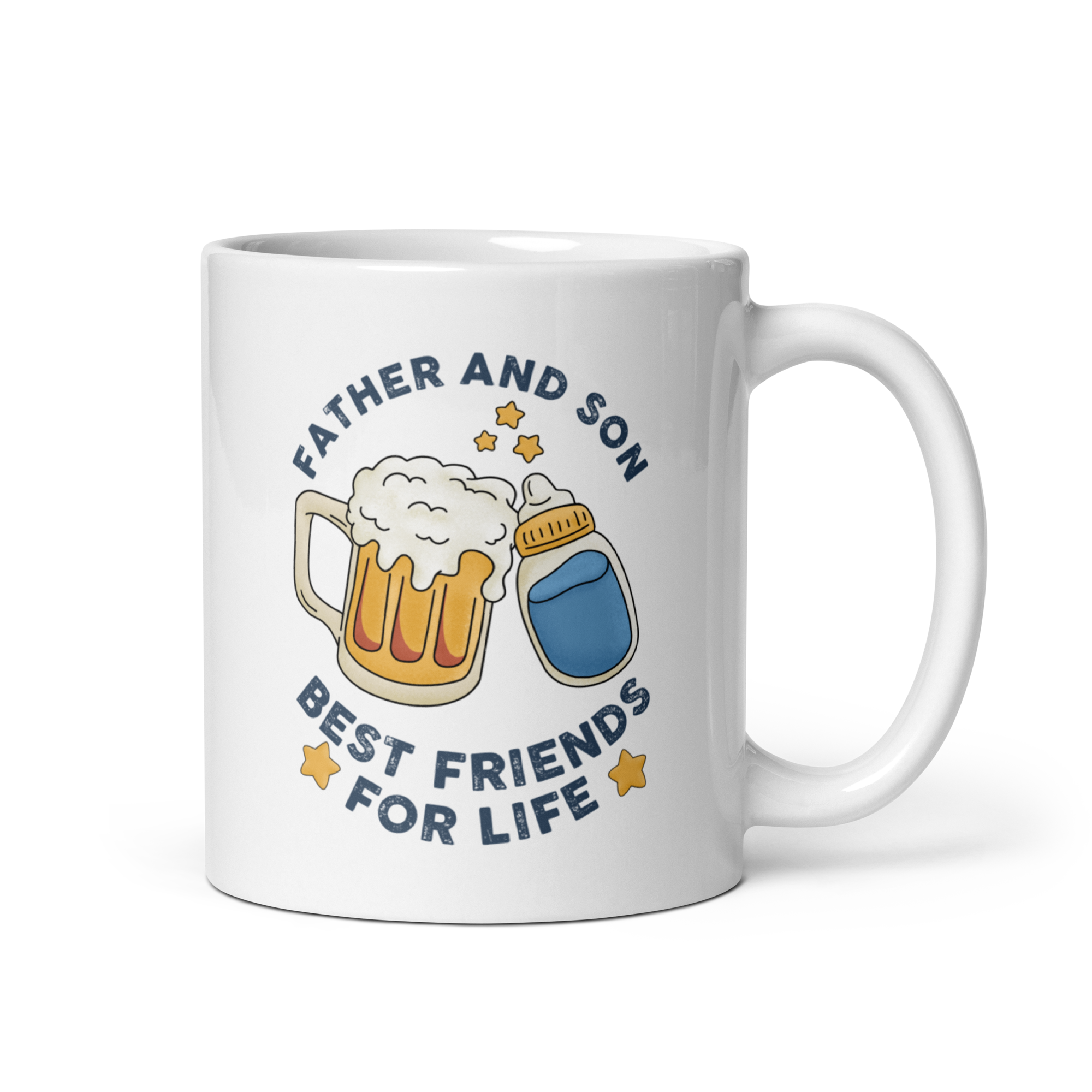 Father And Sun Best Friends For Life White glossy mug