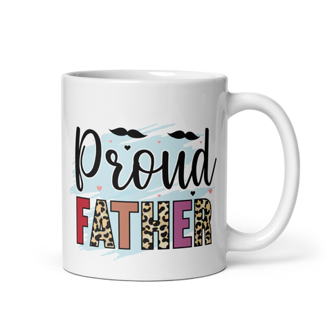 Proud Father White glossy mug