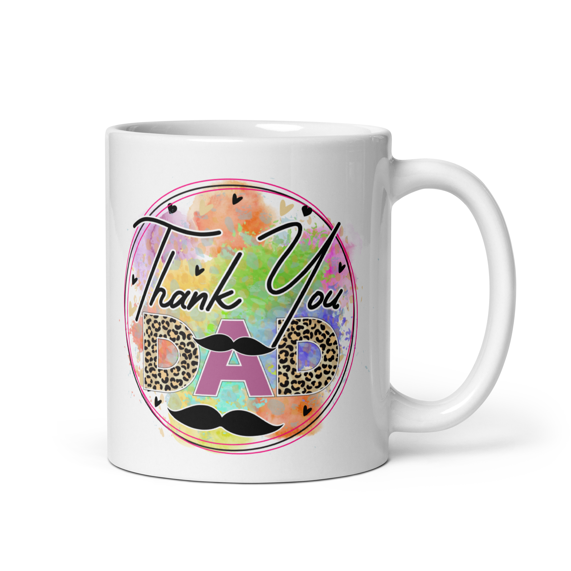 Thank You Dad White glossy mug