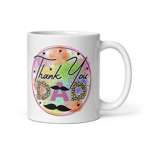 Thank You Dad White glossy mug