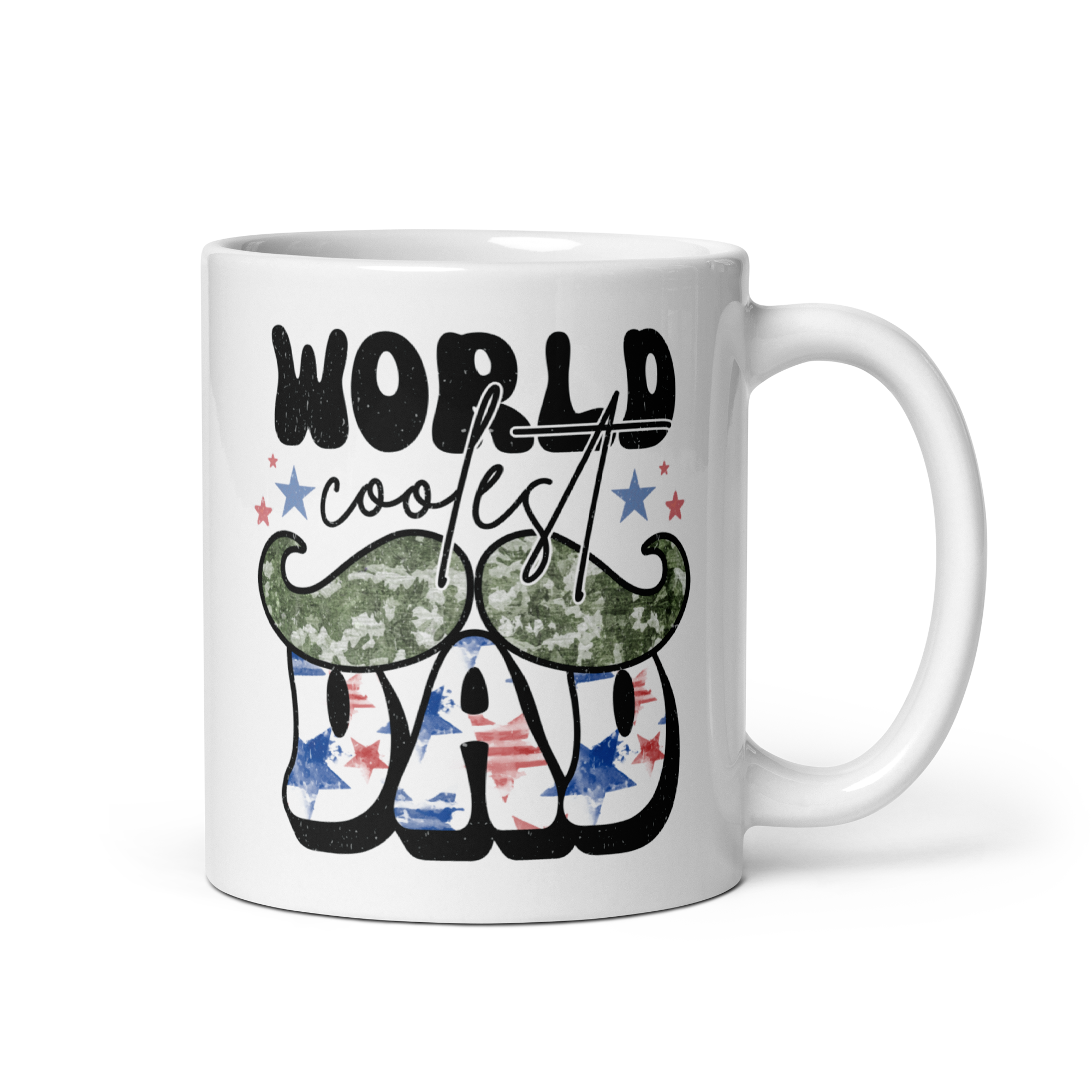 World Coolest Dad White glossy mug