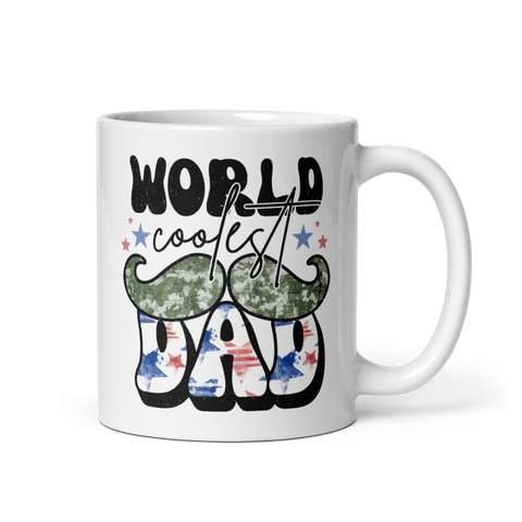 World Coolest Dad White glossy mug