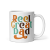 Reel Great Dad White glossy mug