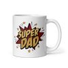 Super Dad Glitter Leopard Star White glossy mug