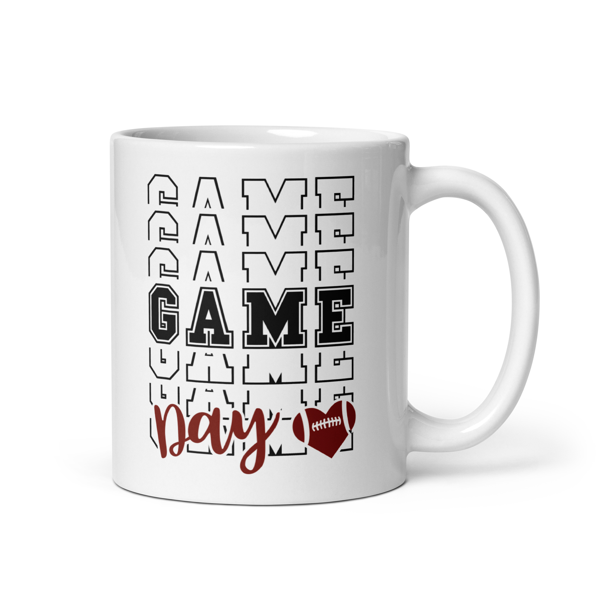 Football Game Day White glossy mug