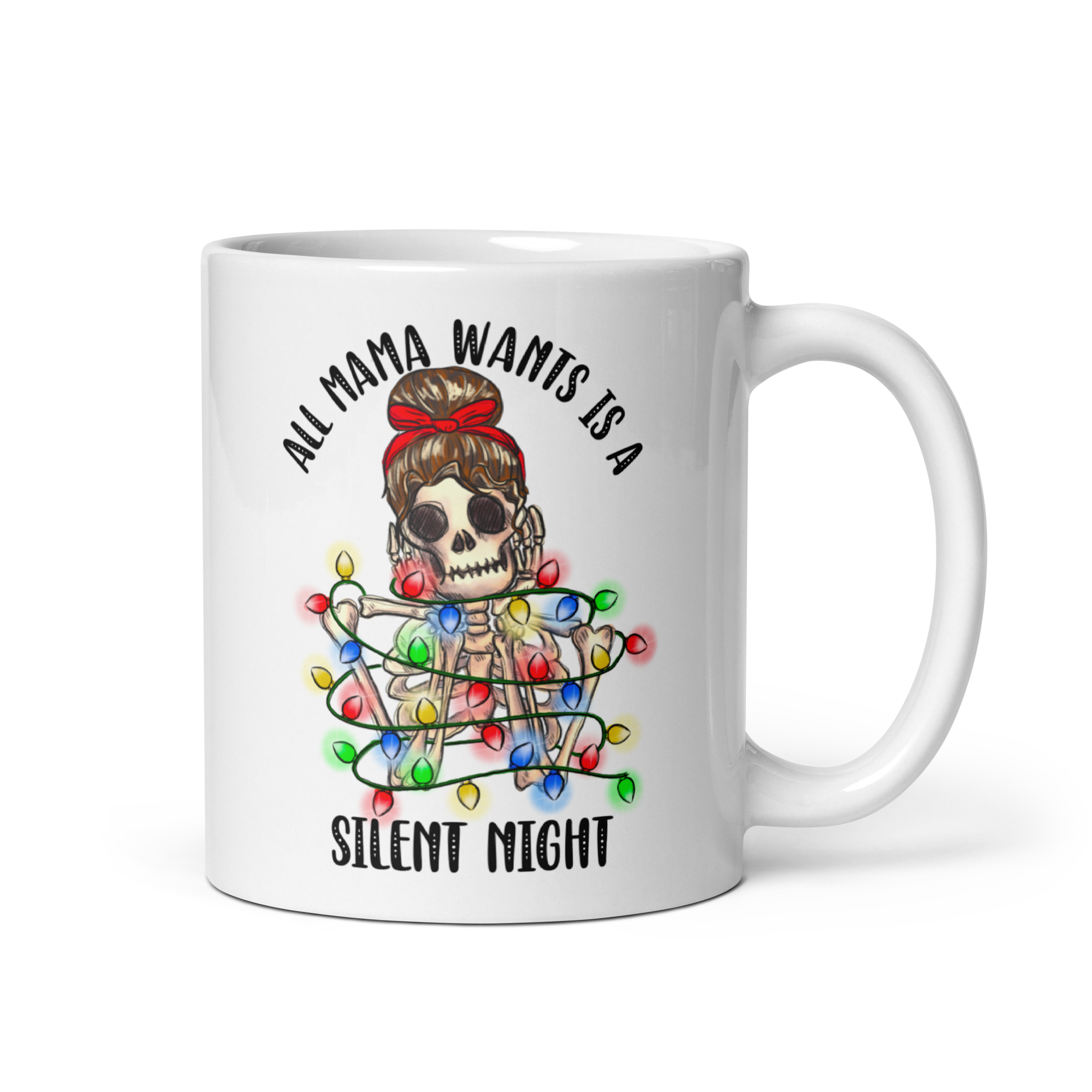 All Mama Wants Is A Silent Night White glossy mug