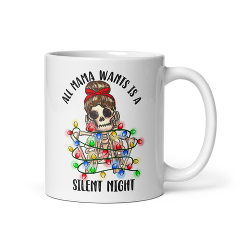 All Mama Wants Is A Silent Night White glossy mug