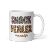 Snack Dealer #Momlife White glossy mug