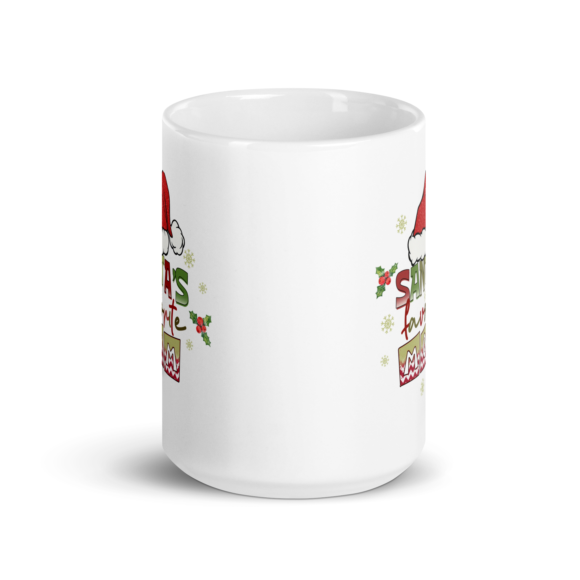 Santa's Favorite Mom White glossy mug