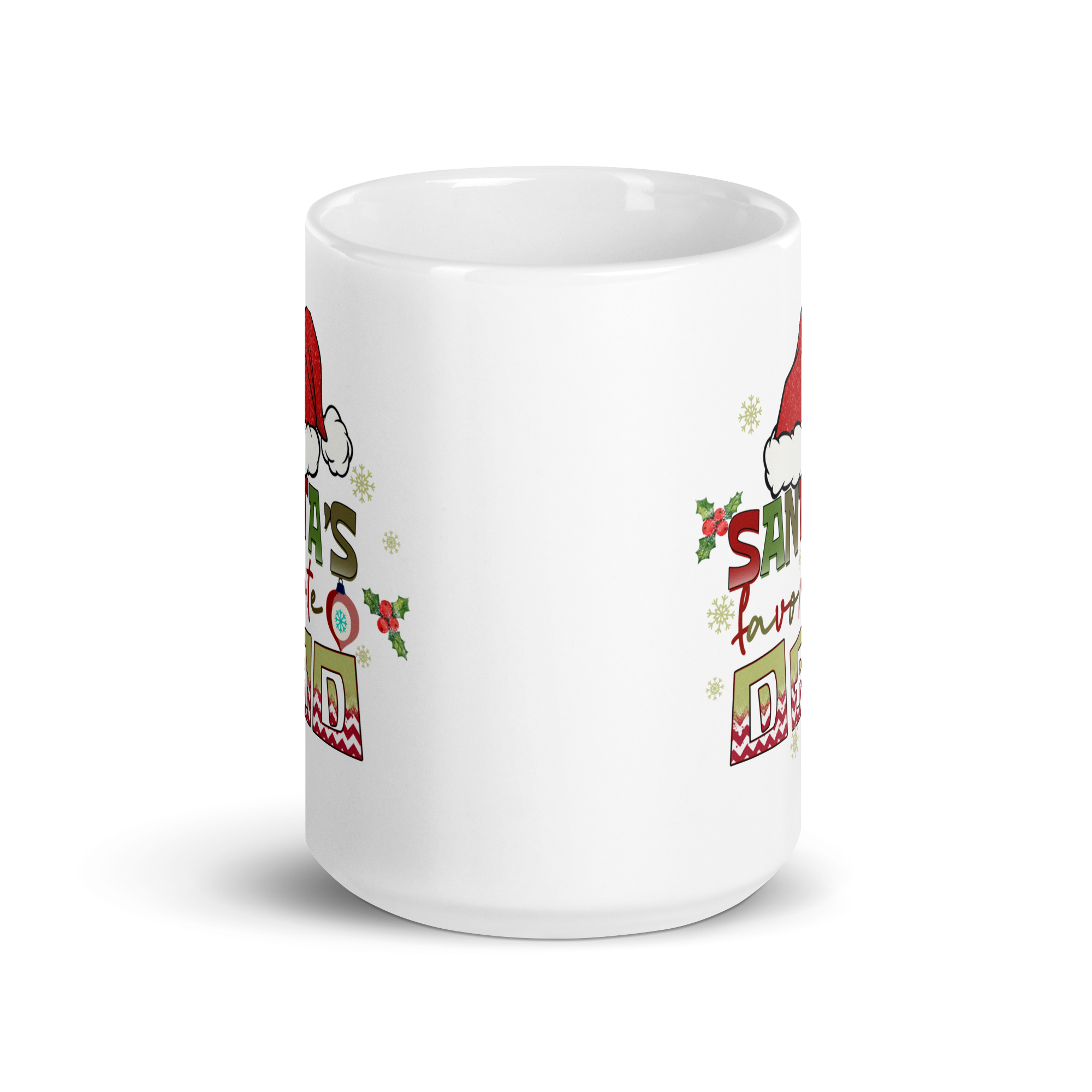 Santa's Favorite Dad White glossy mug