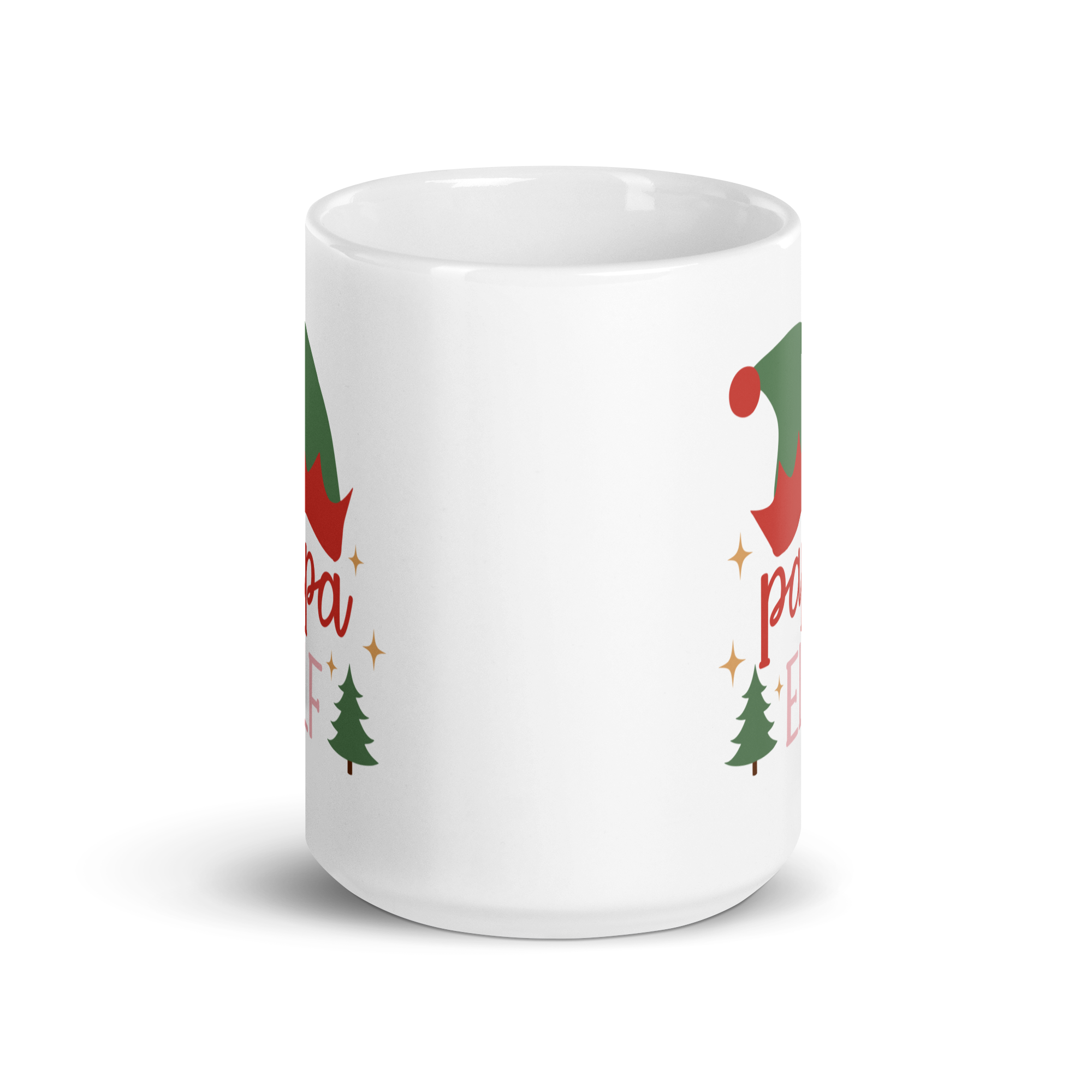 Papa Elf White glossy mug