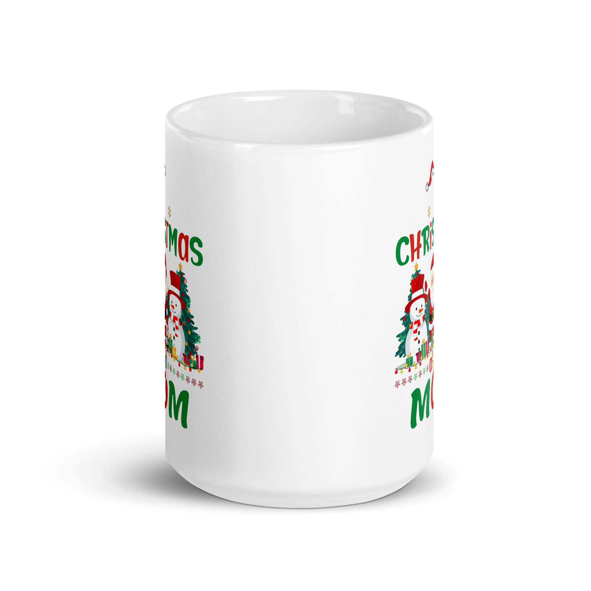 1st Christmas As A Mom White glossy mug