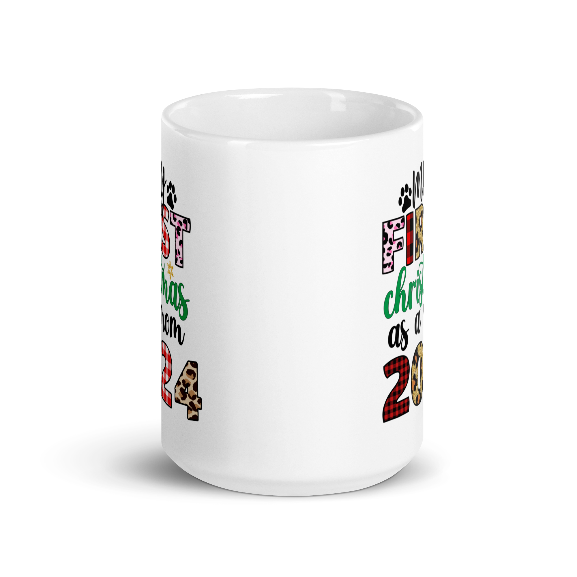 My First Christmas As A mom 2024 White glossy mug