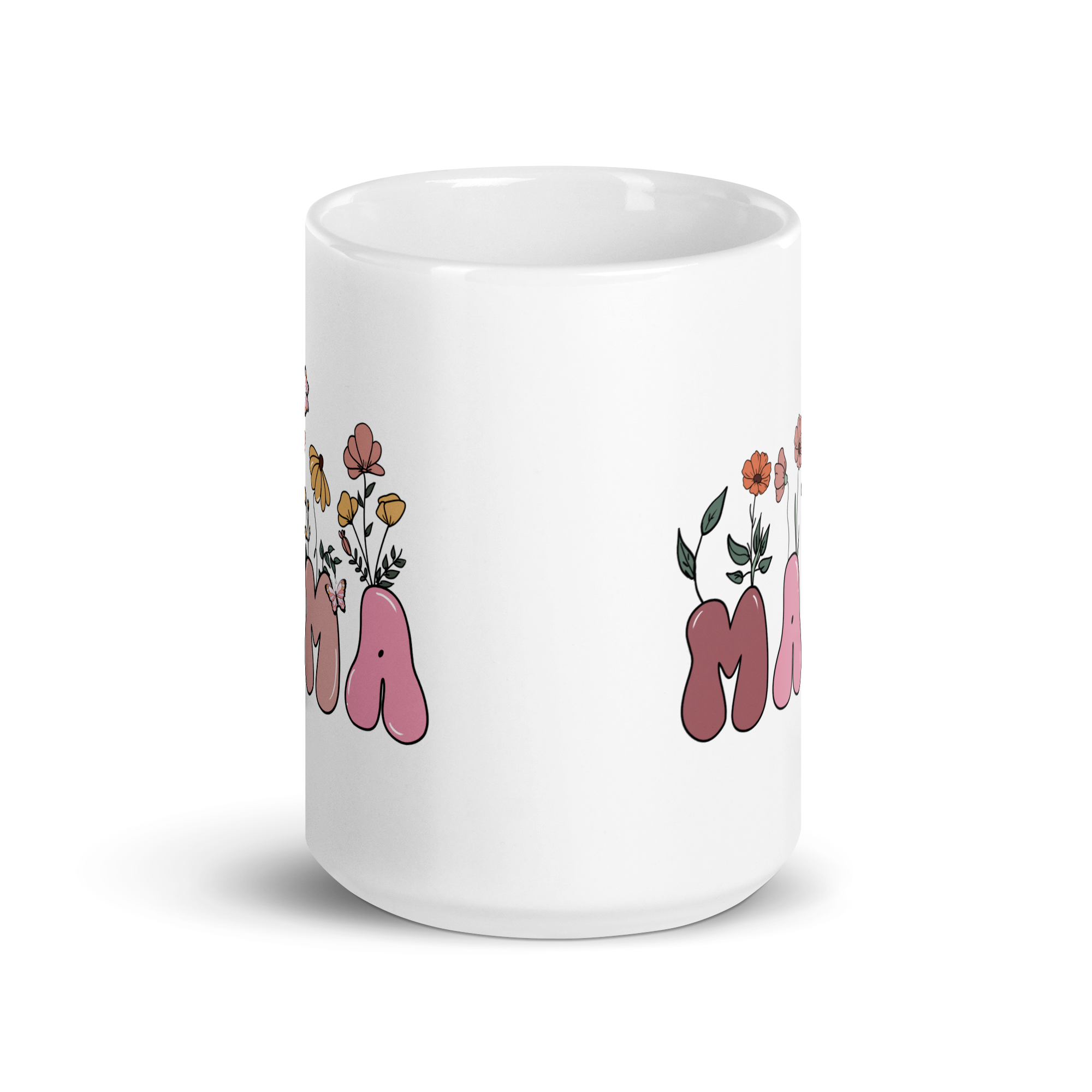 Floral Mama White glossy mug