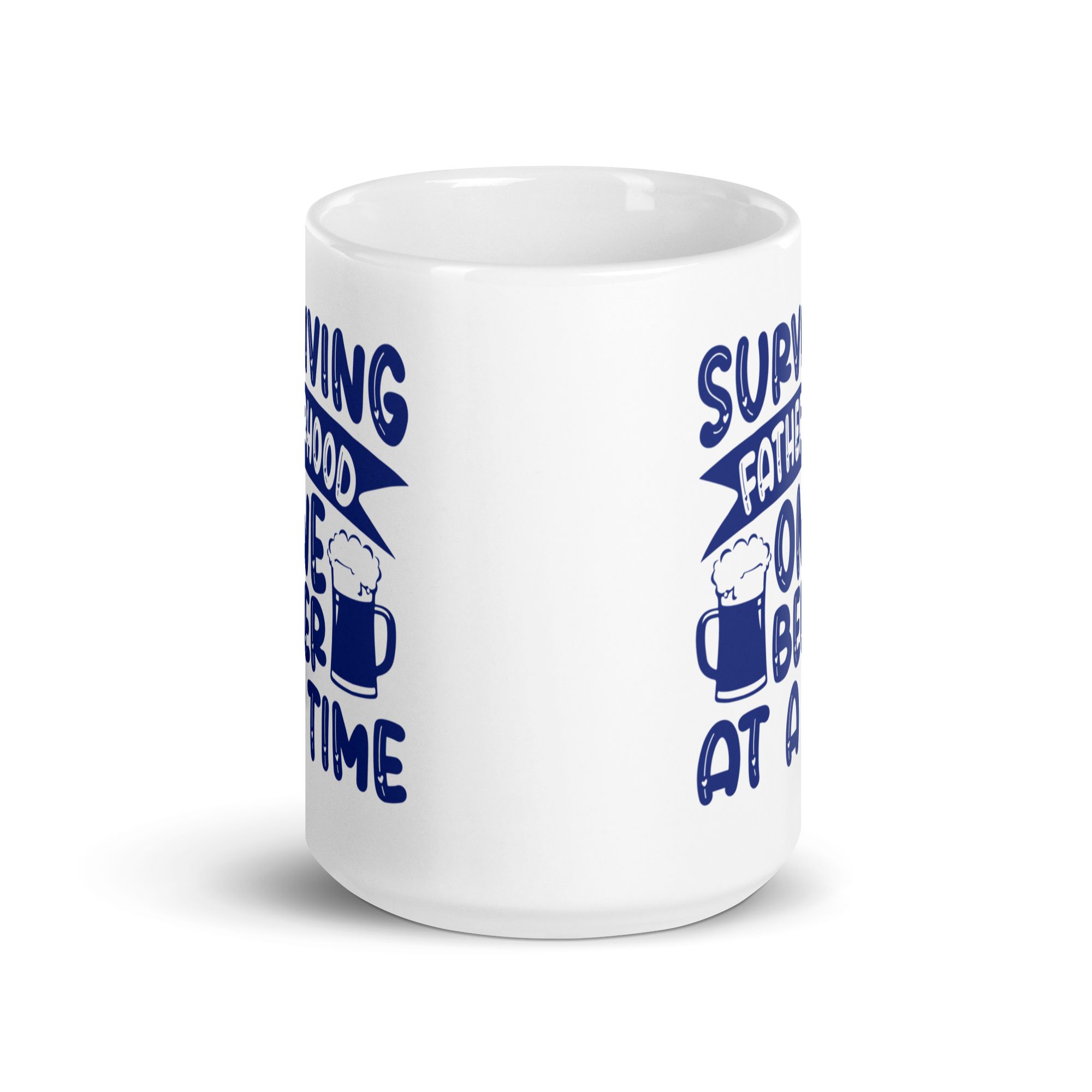 Surviving Fatherhood One Beer At A time White glossy mug