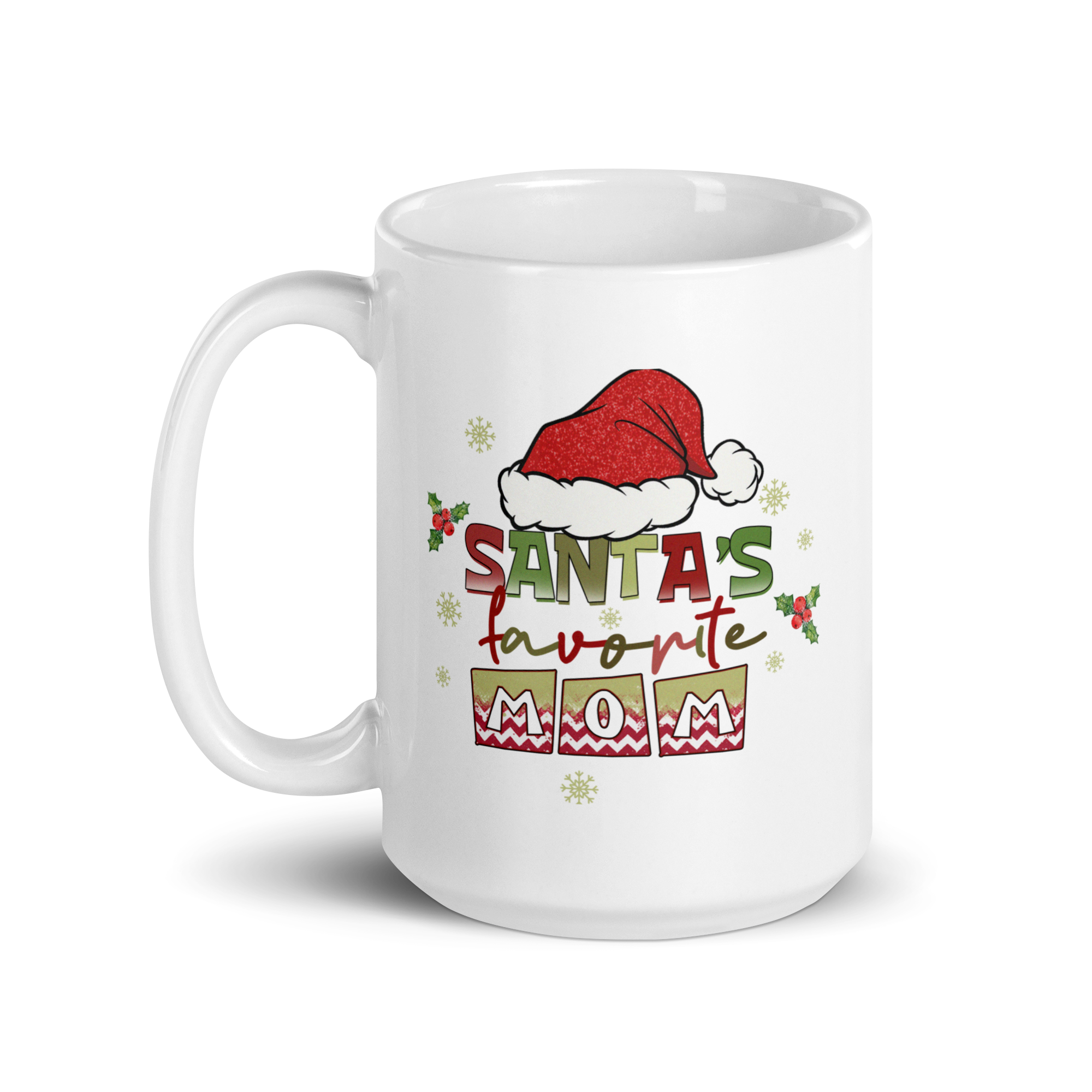 Santa's Favorite Mom White glossy mug