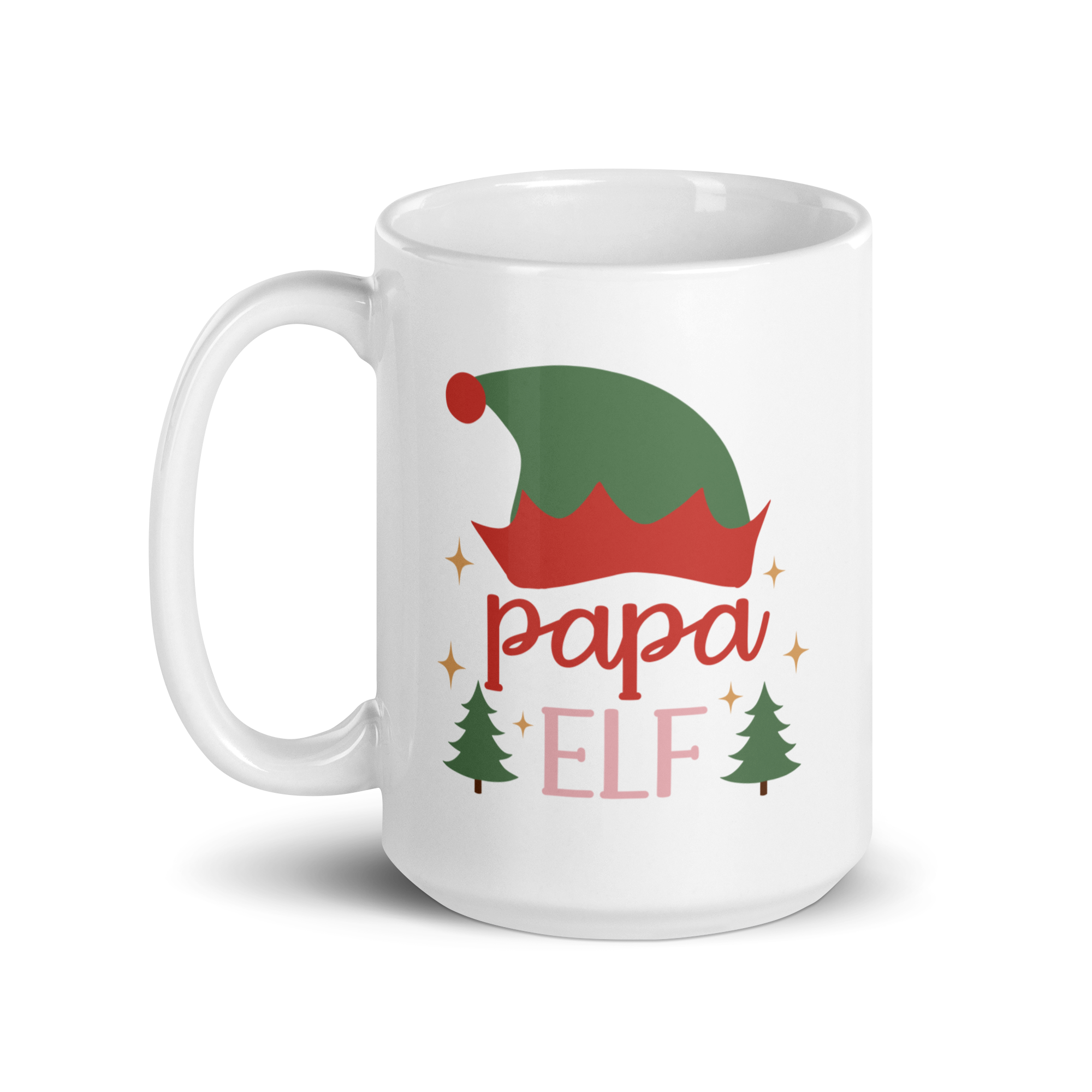 Papa Elf White glossy mug