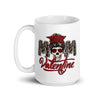 Skull Mom Valentine White glossy mug