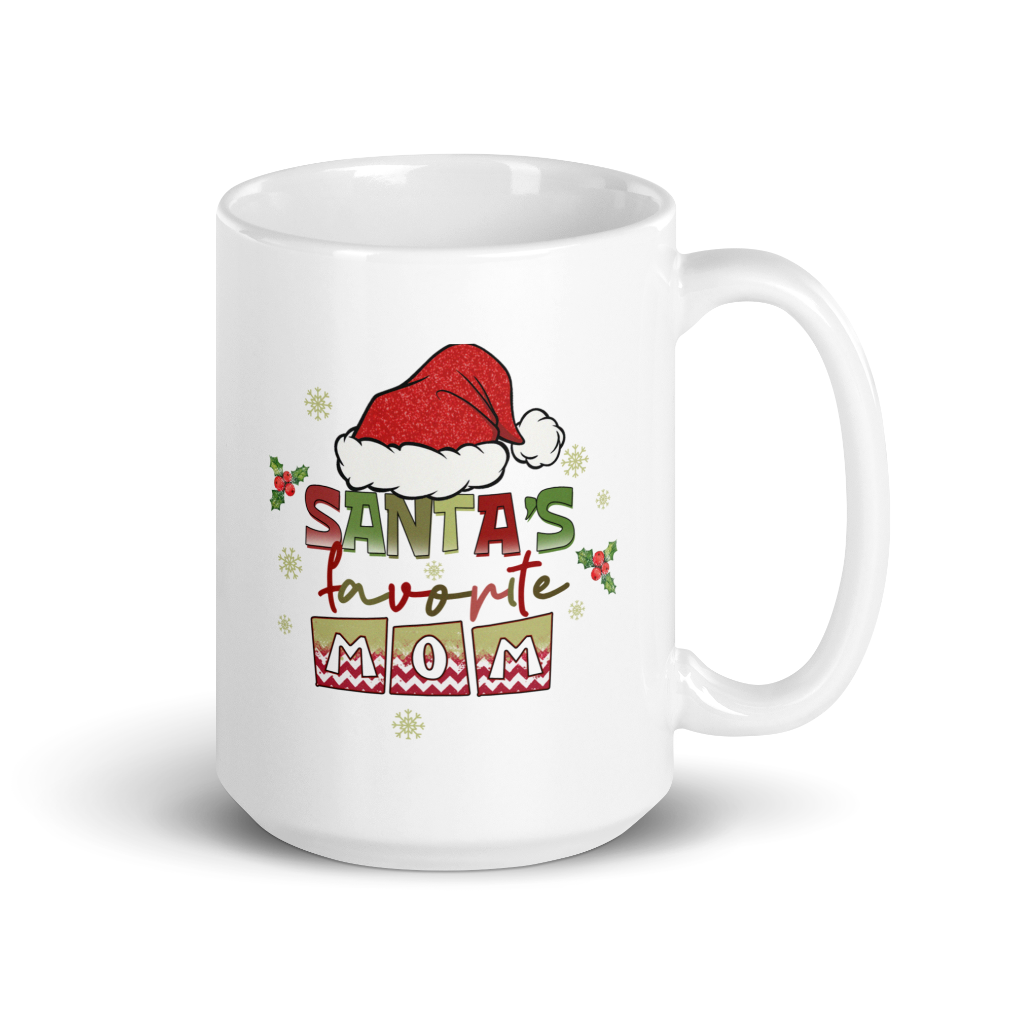 Santa's Favorite Mom White glossy mug