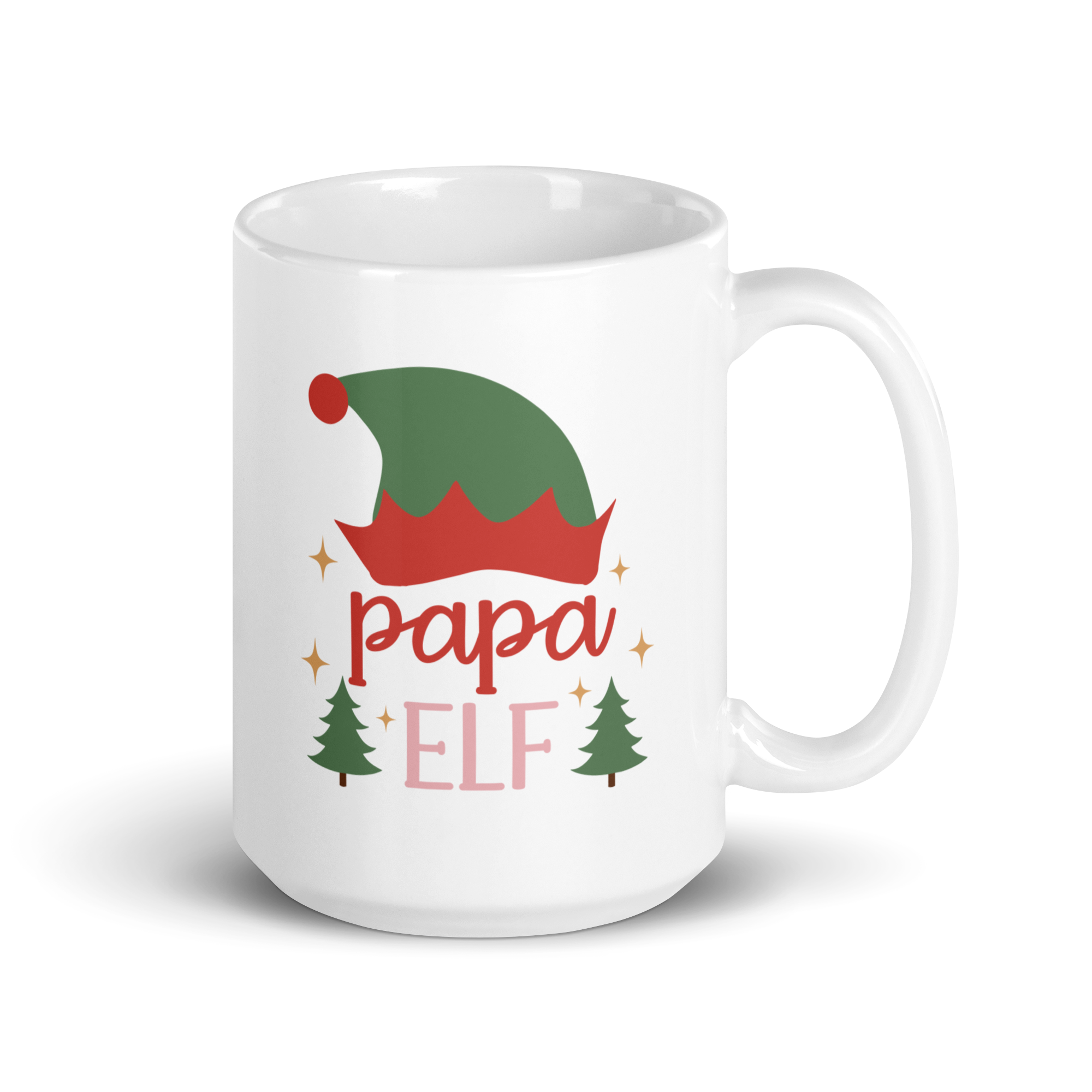 Papa Elf White glossy mug