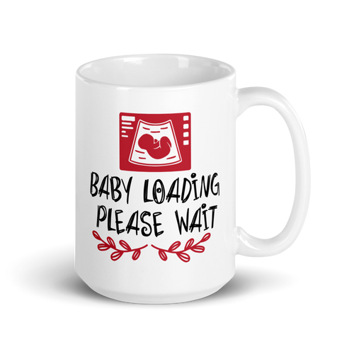 Baby Loading Please Wait White glossy mug