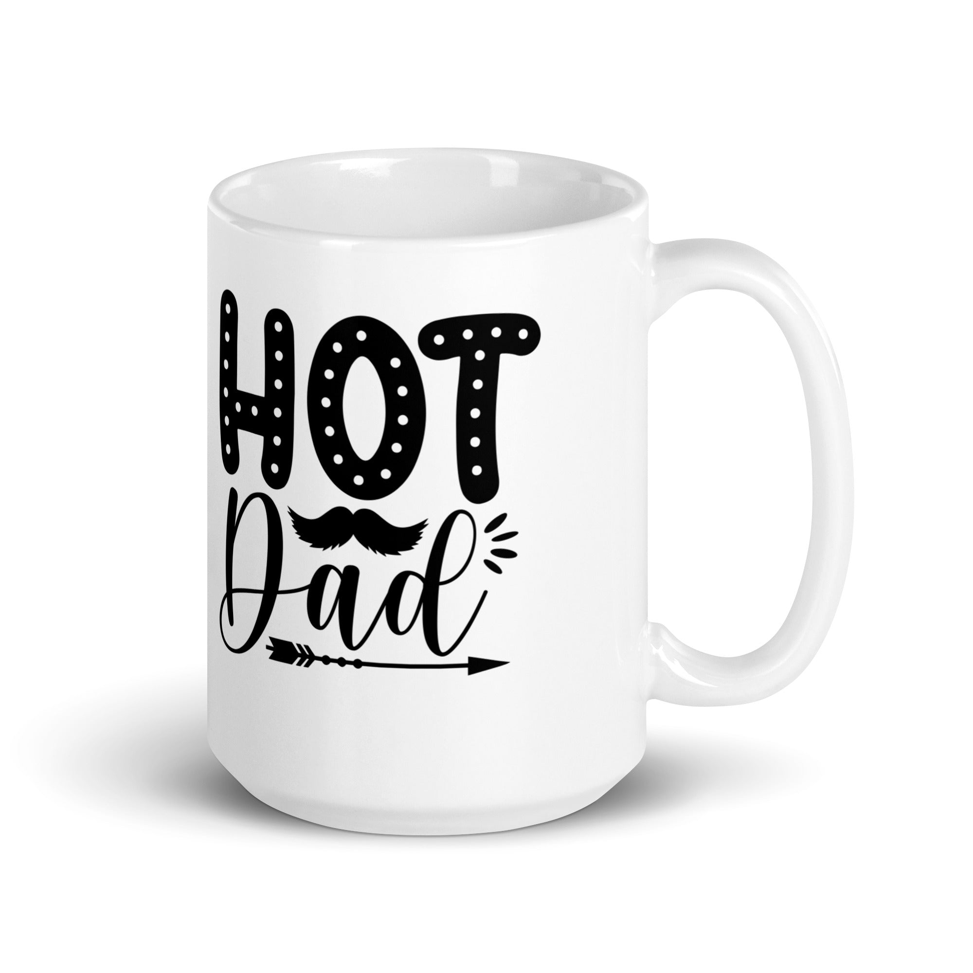 Hot Dad White glossy mug