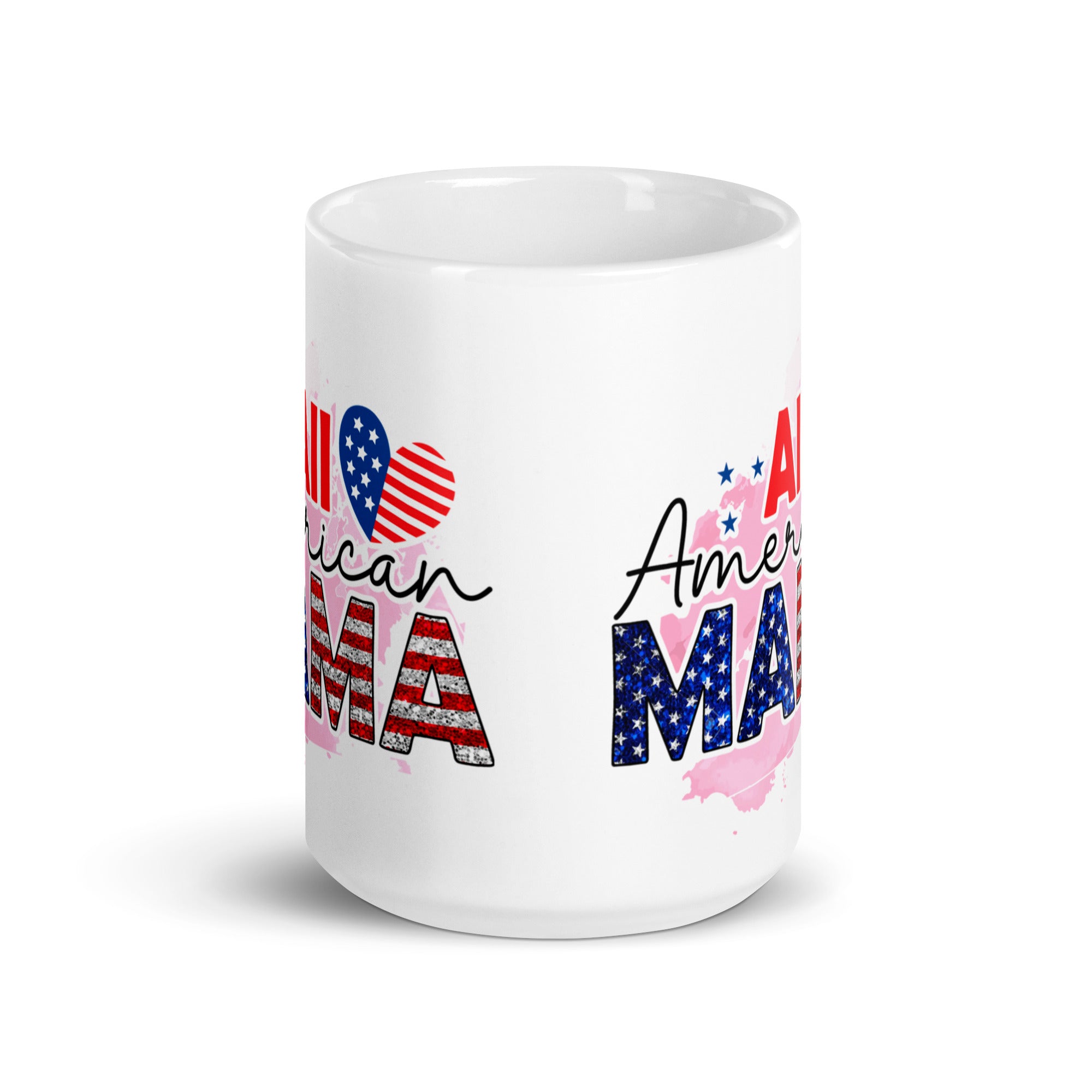 All American Mama White glossy mug