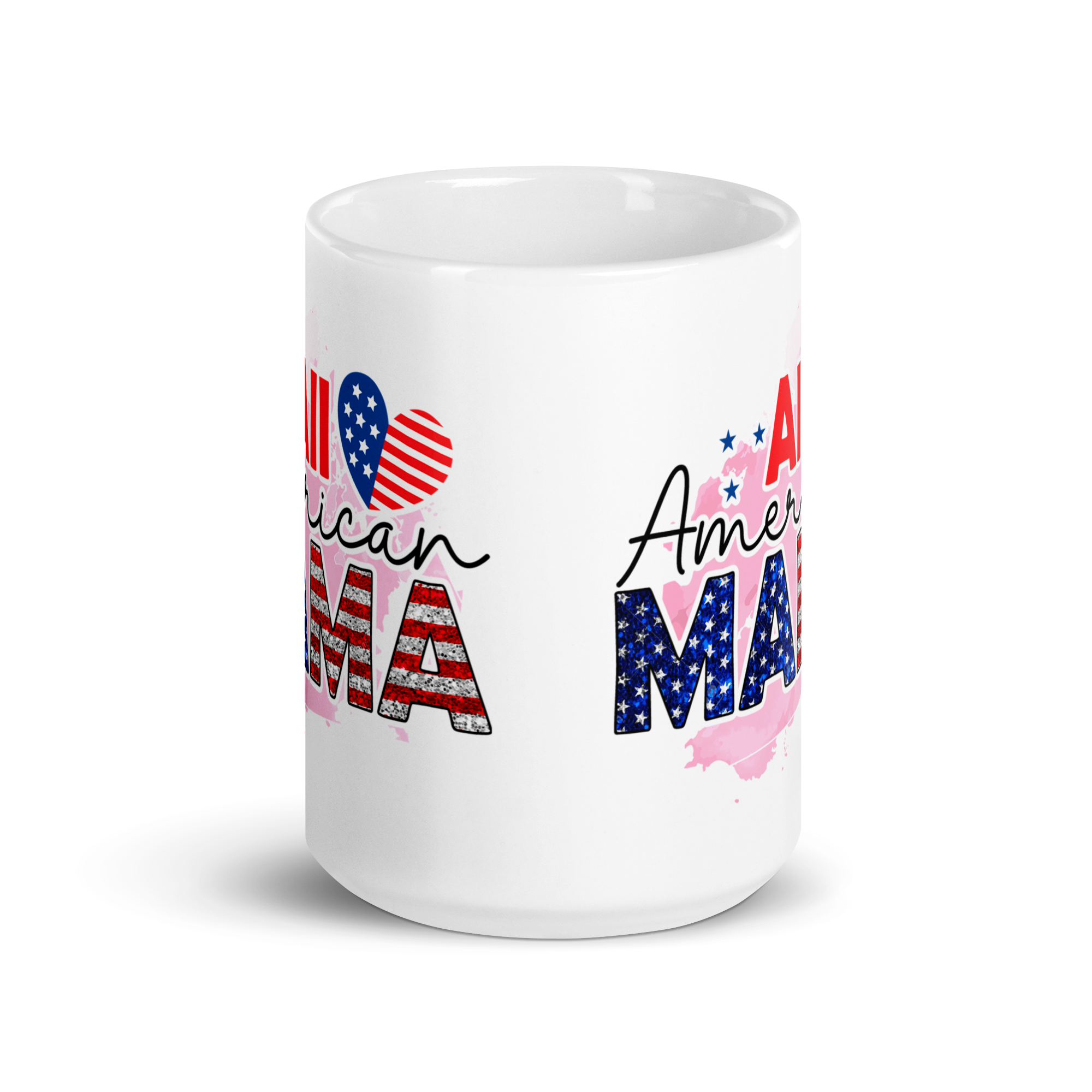 All American Mama White glossy mug