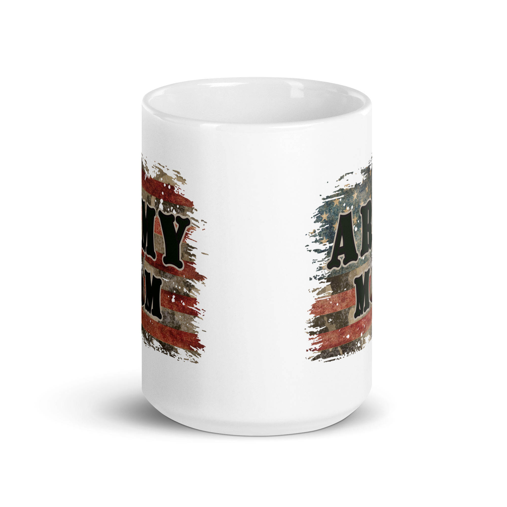 Army Mom White glossy mug