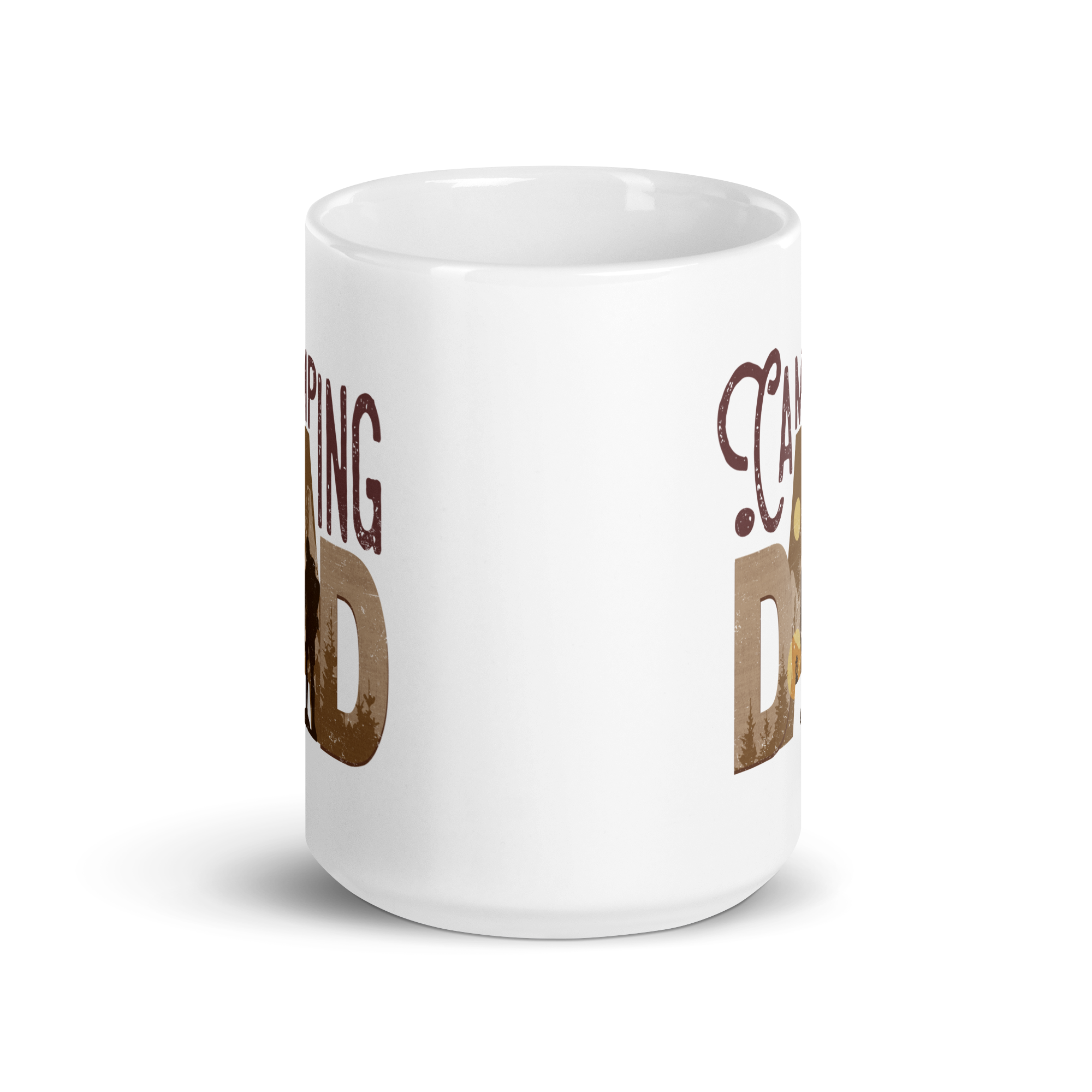 Camping Dad White glossy mug