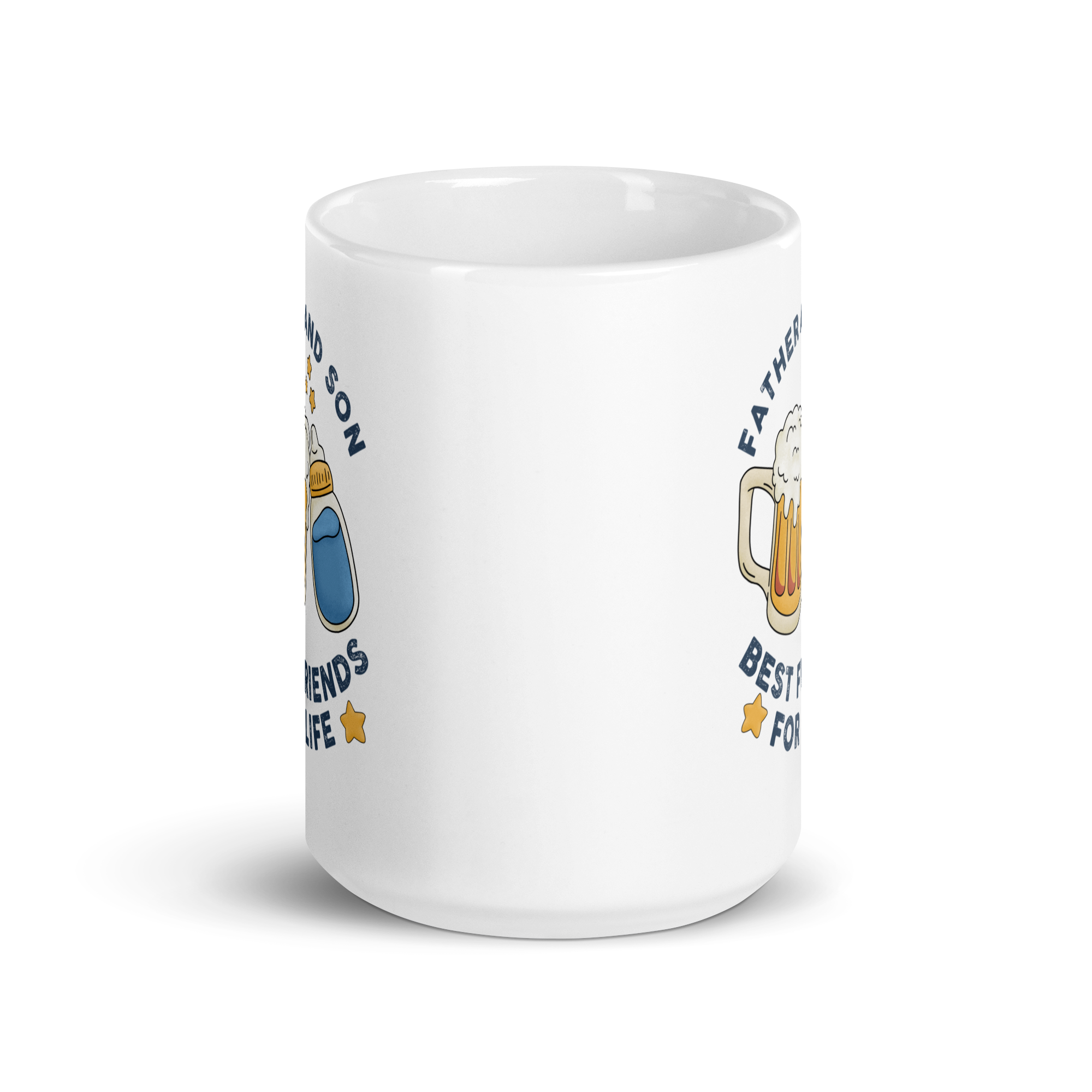 Father And Son Best Friends For Life White glossy mug