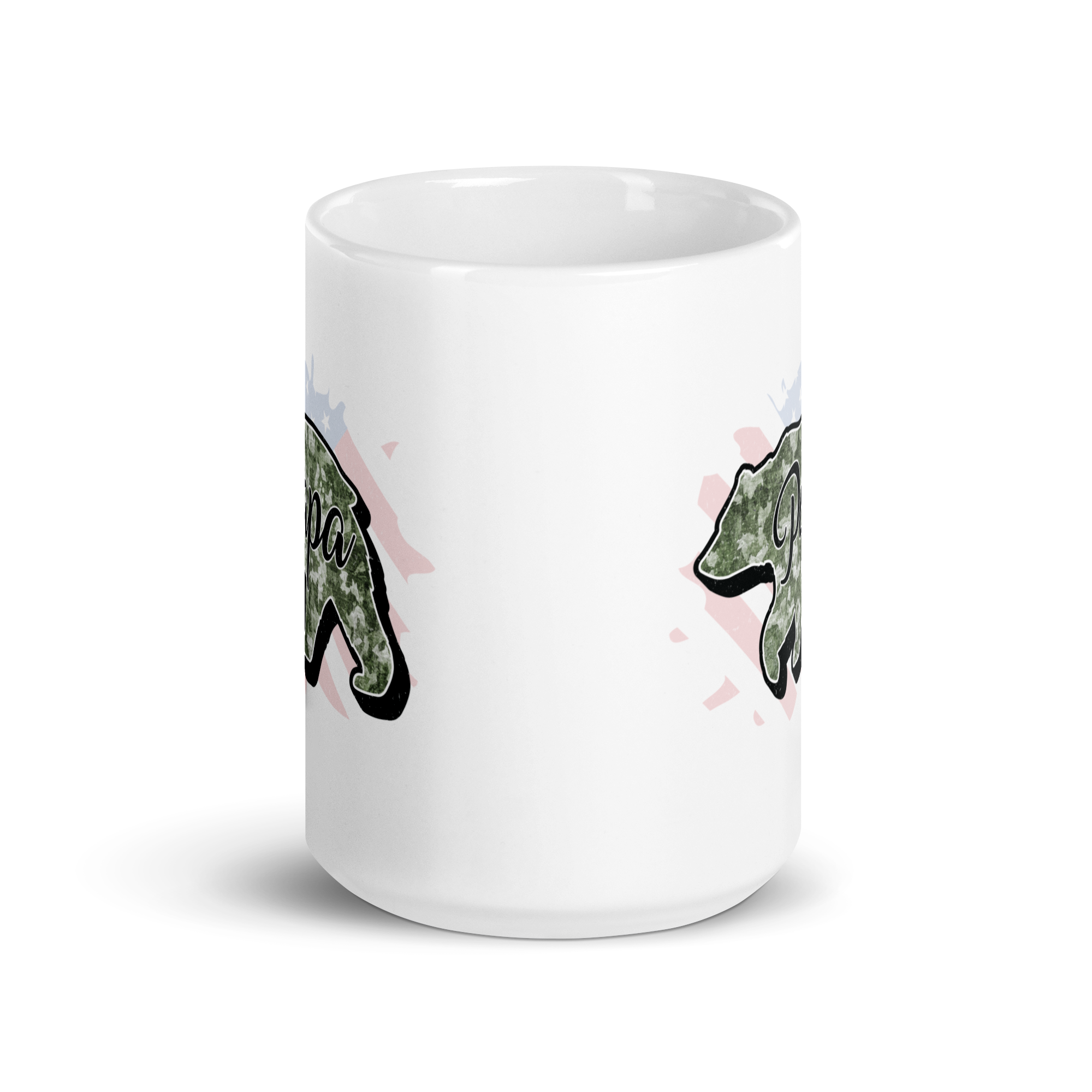 Papa Bear White glossy mug