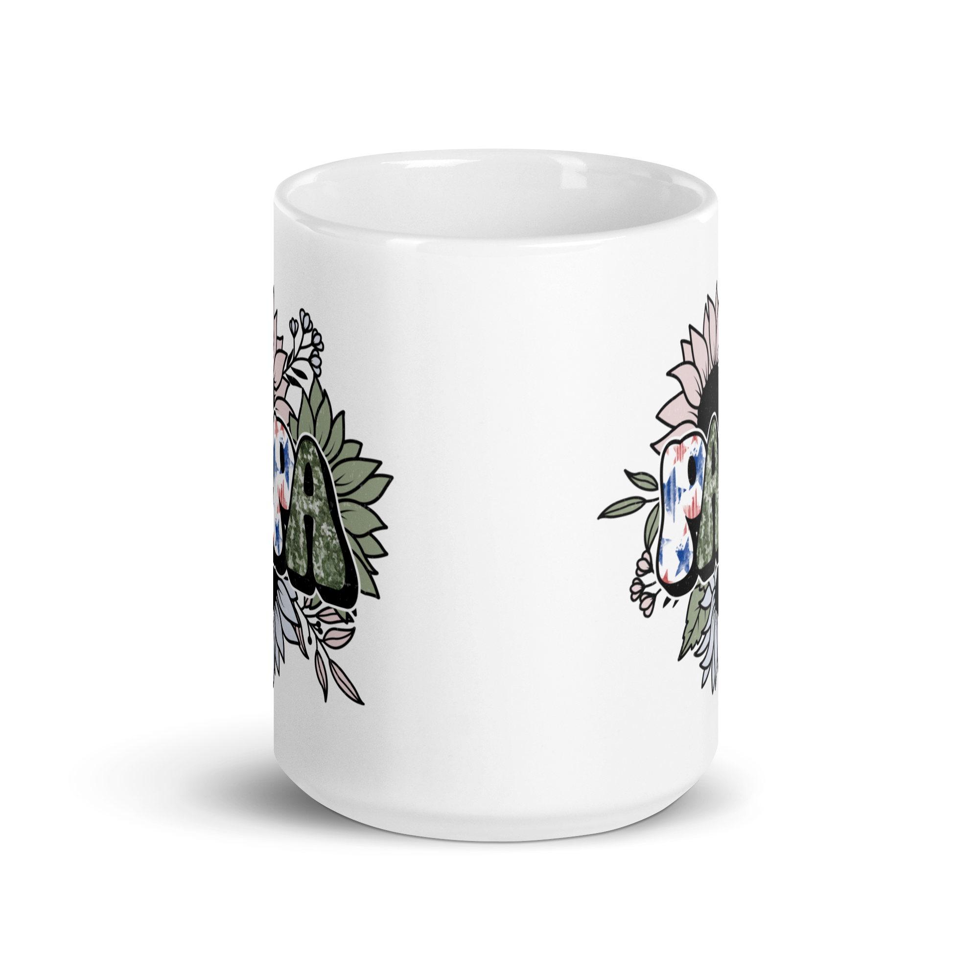 Papa Army White glossy mug