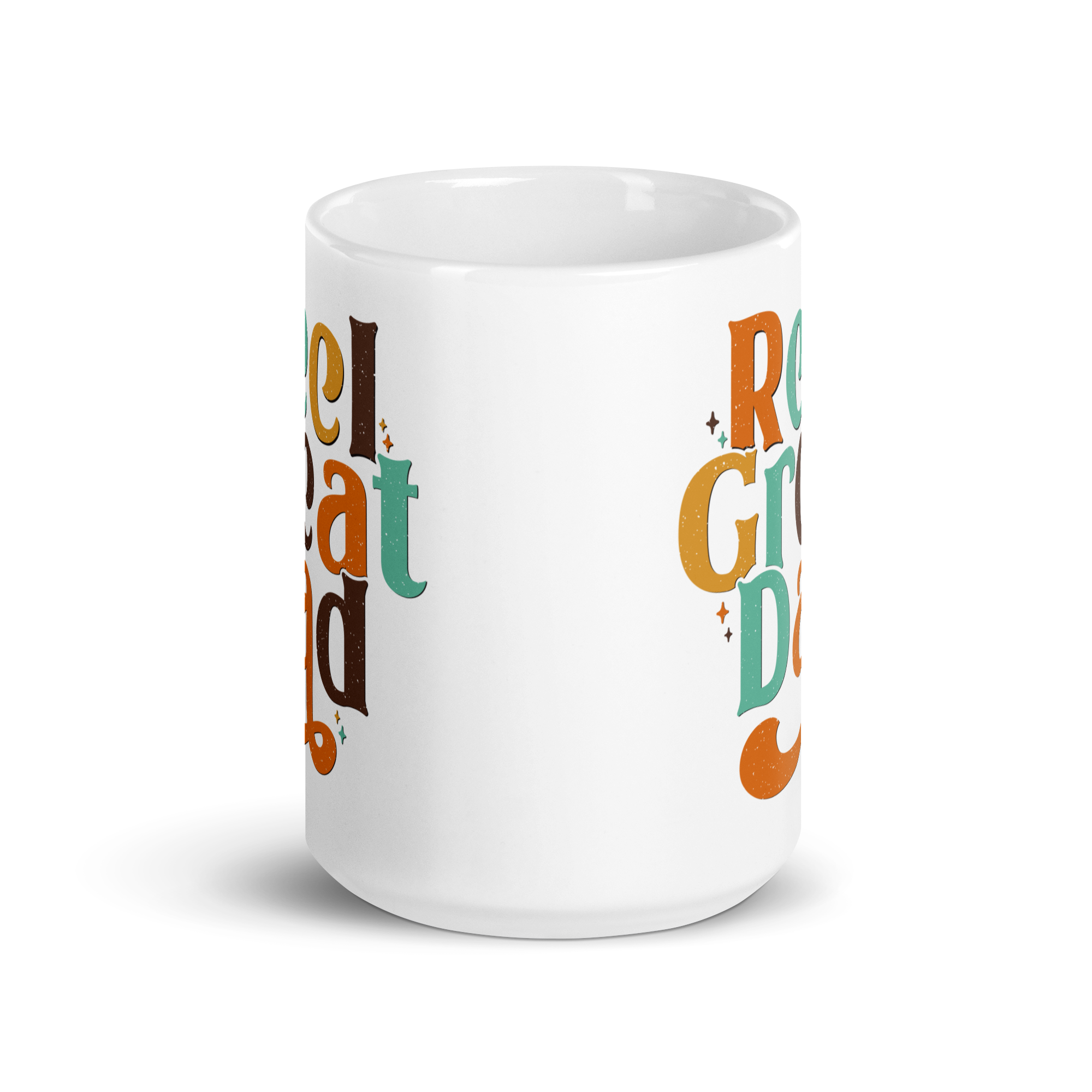 Reel Great Dad White glossy mug