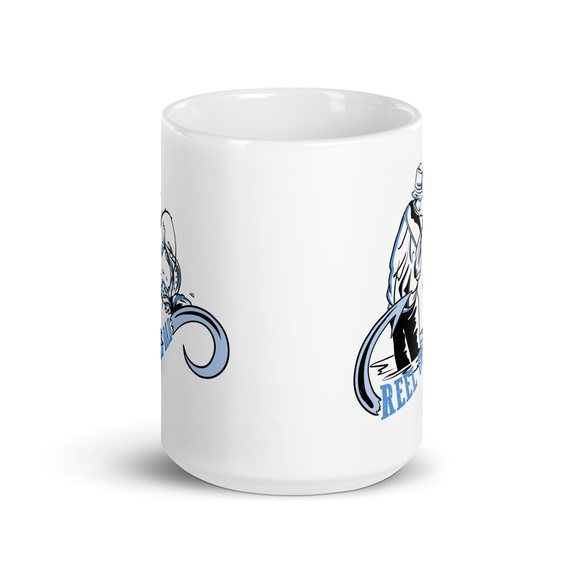 Reel Cool Dad White glossy mug