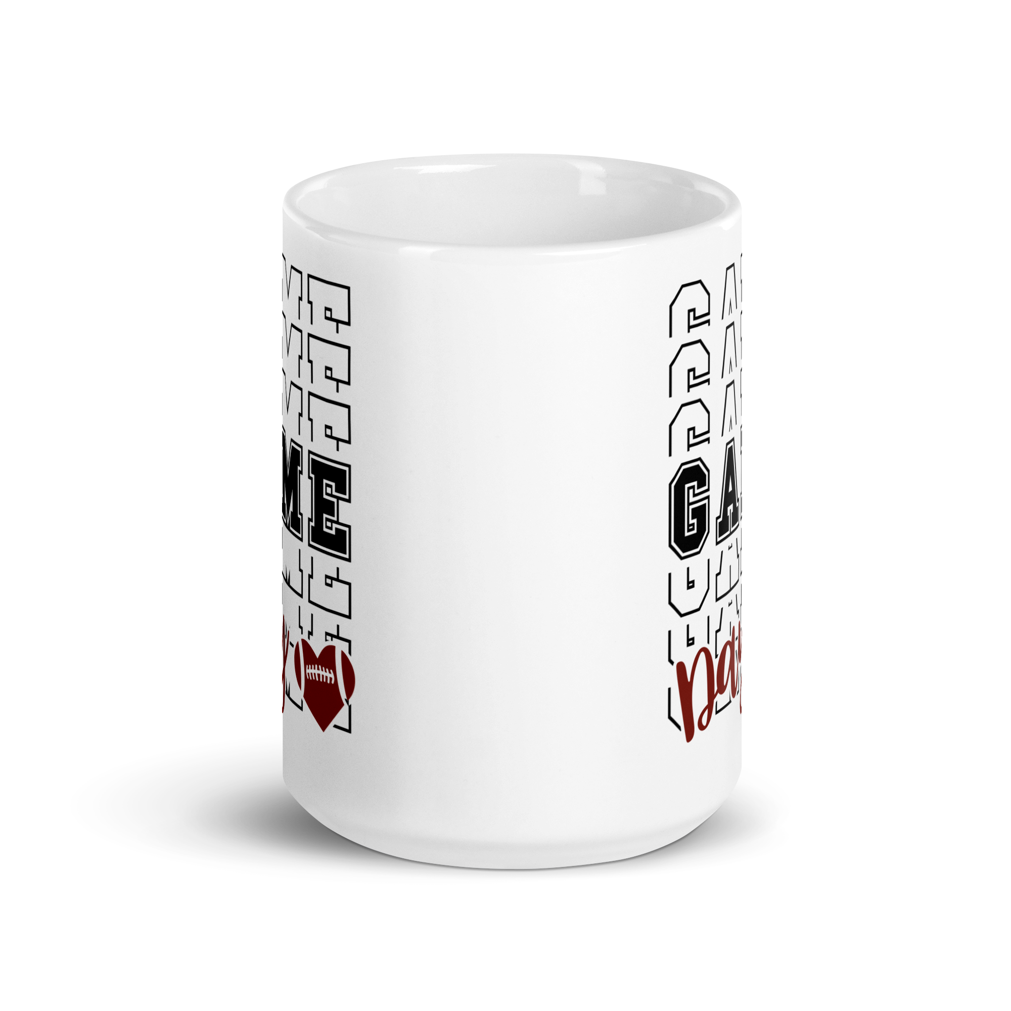 Football Game Day White glossy mug