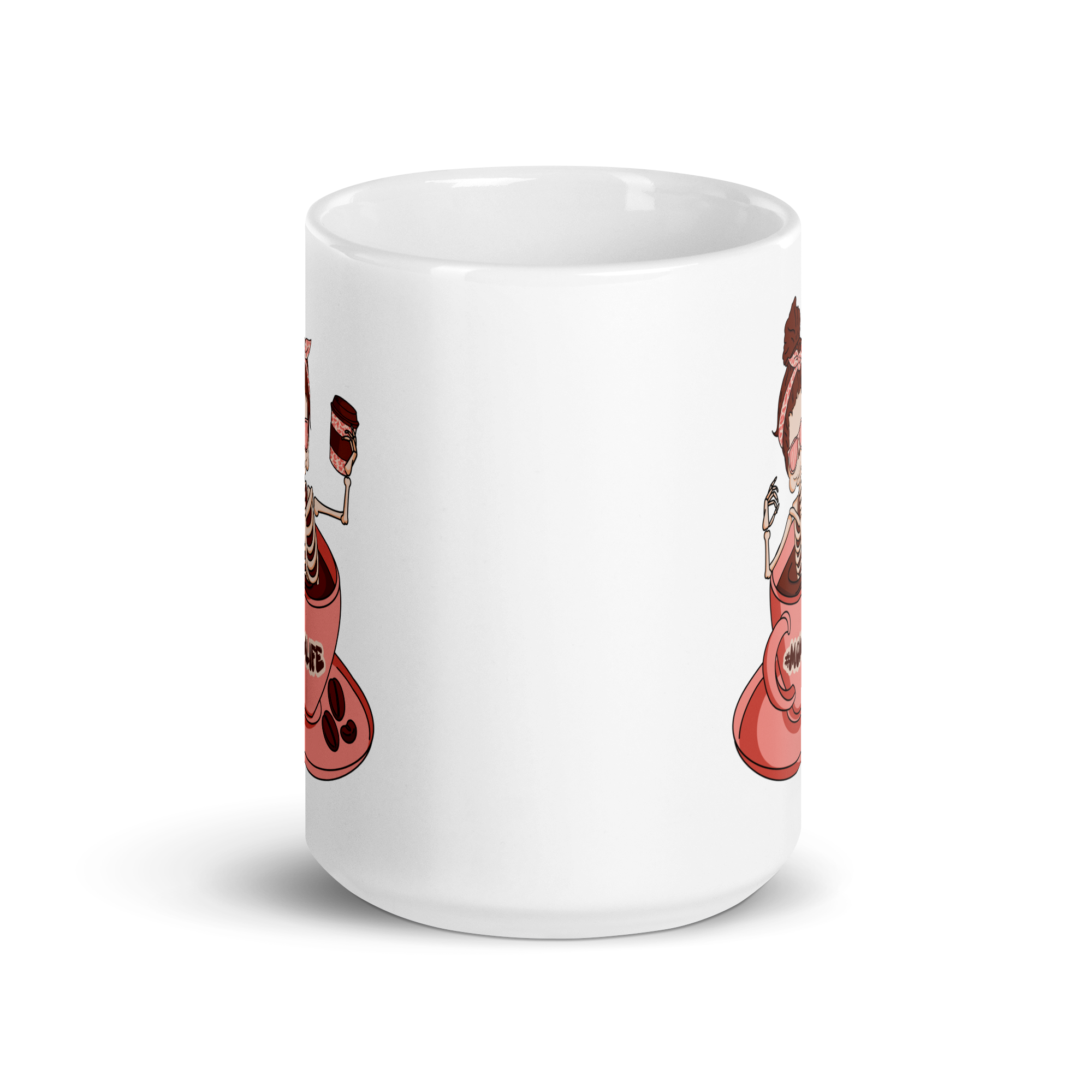 #mom life White glossy mug