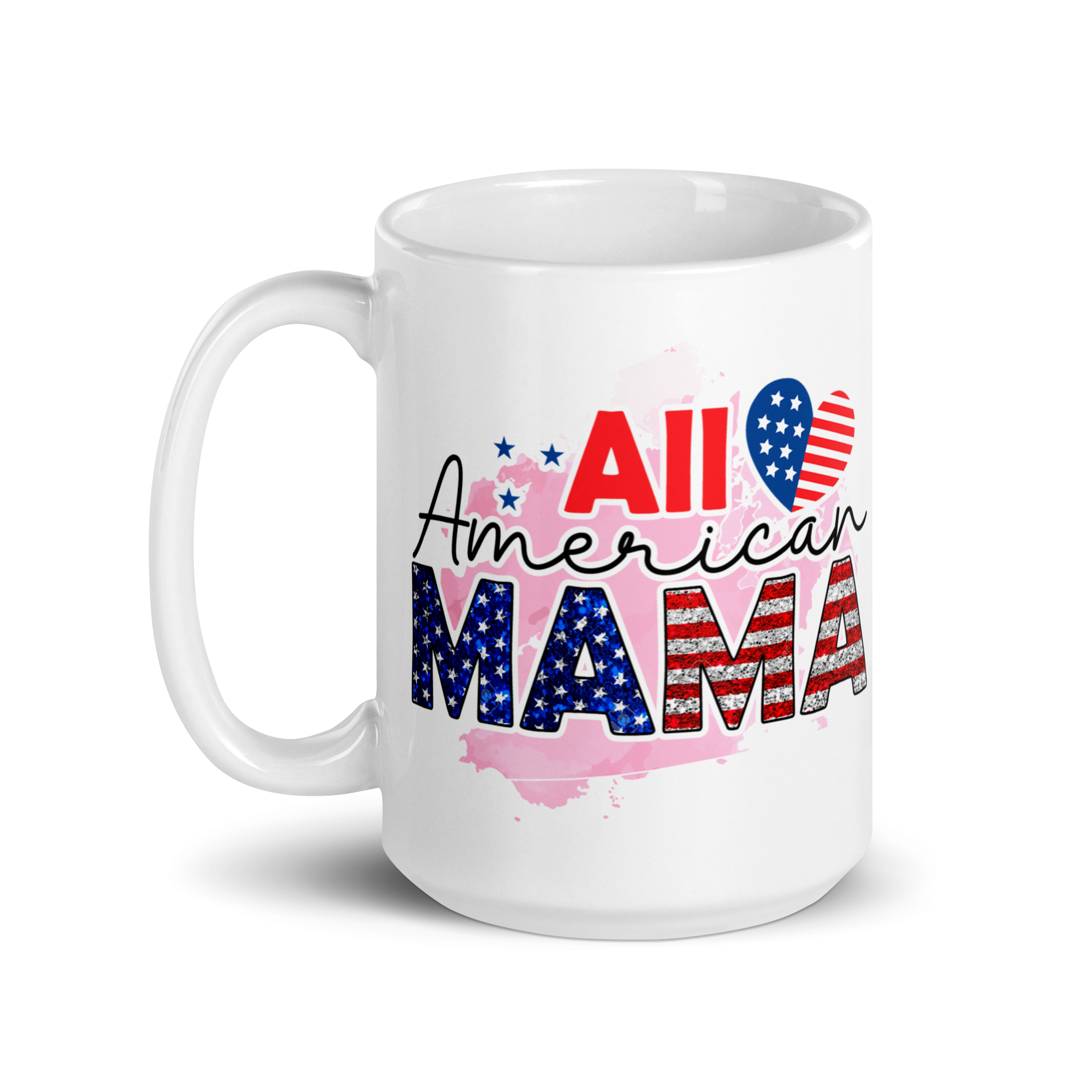 All American Mama White glossy mug