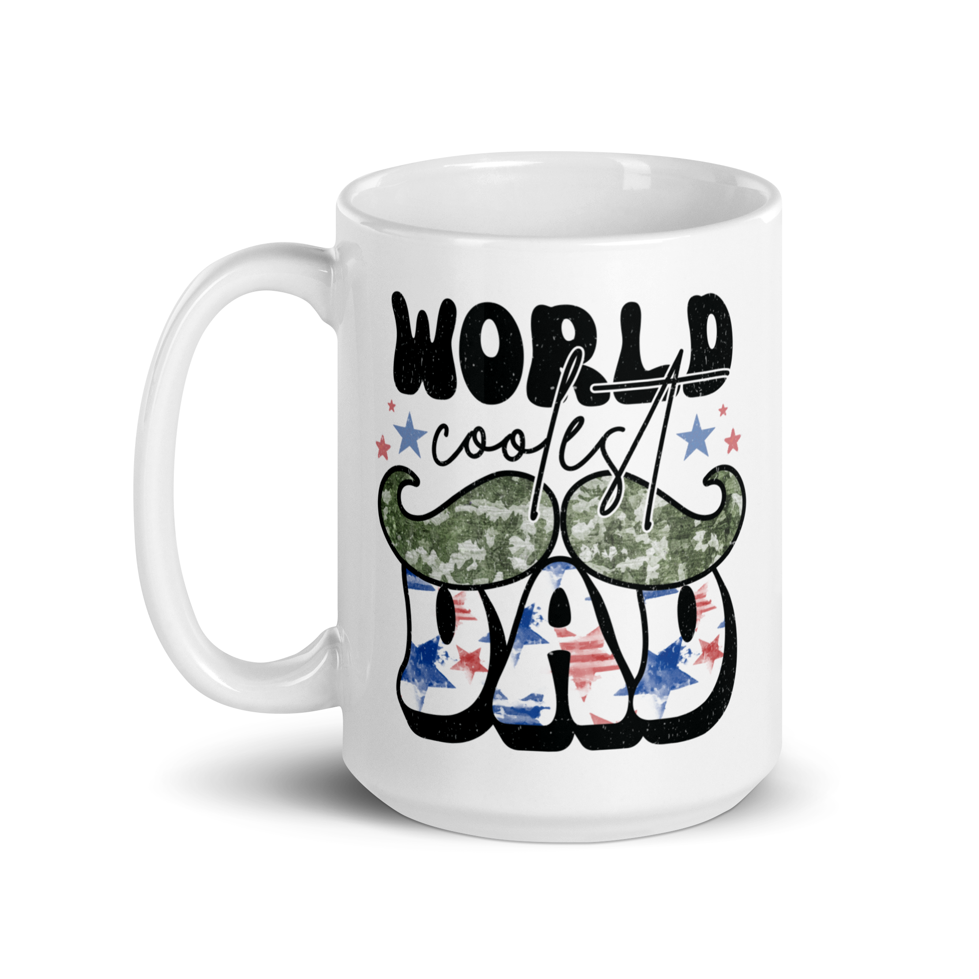 World Coolest Dad White glossy mug