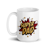 Super Dad Glitter Leopard Star White glossy mug