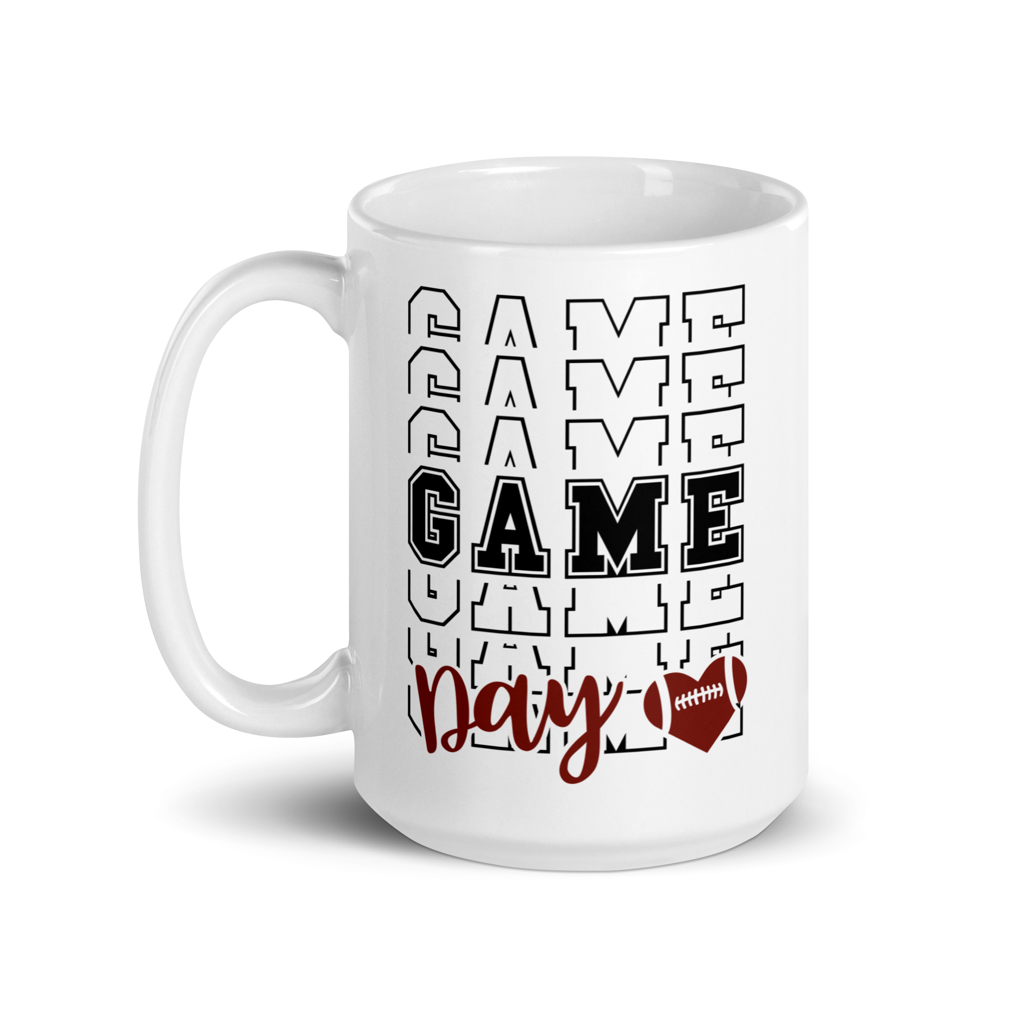 Football Game Day White glossy mug