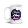 Sleep Deprived But Still Alive #momlife White glossy mug