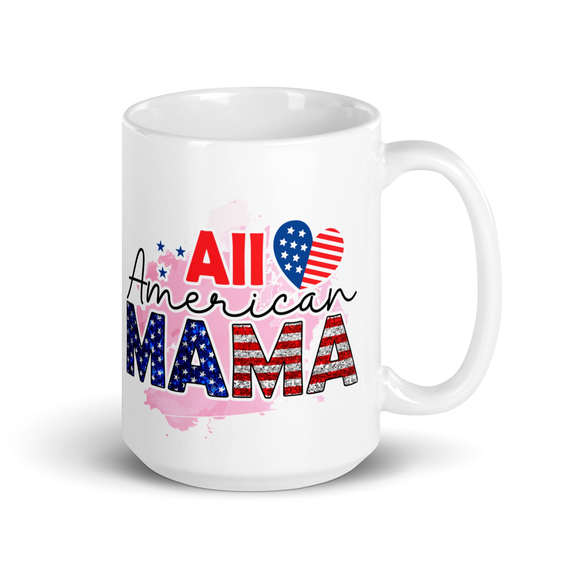 All American Mama White glossy mug