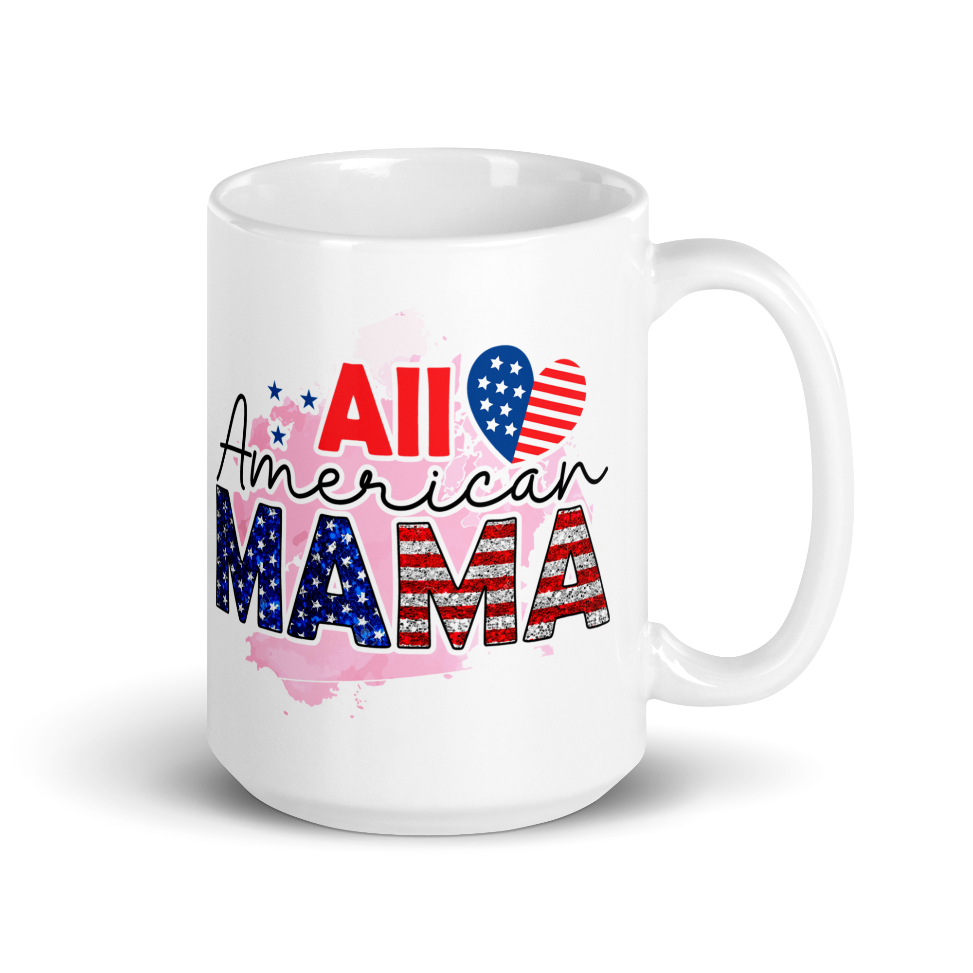 All American Mama White glossy mug