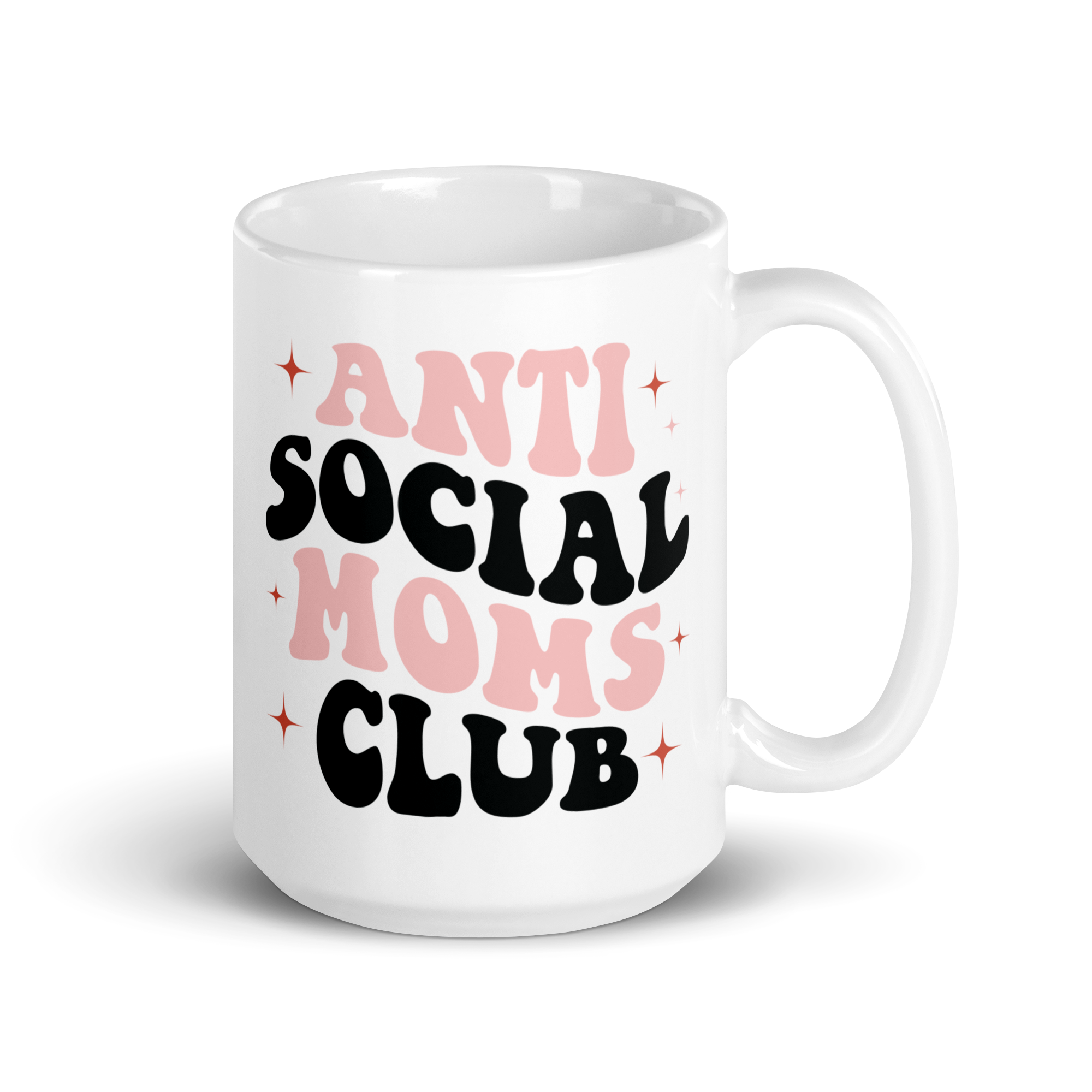 Anti Social Moms Club White glossy mug