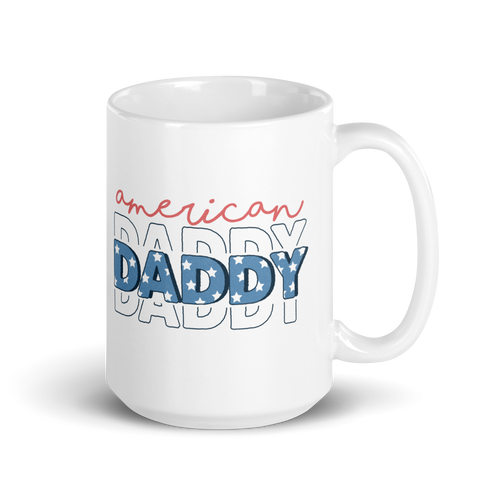 American Daddy White glossy mug