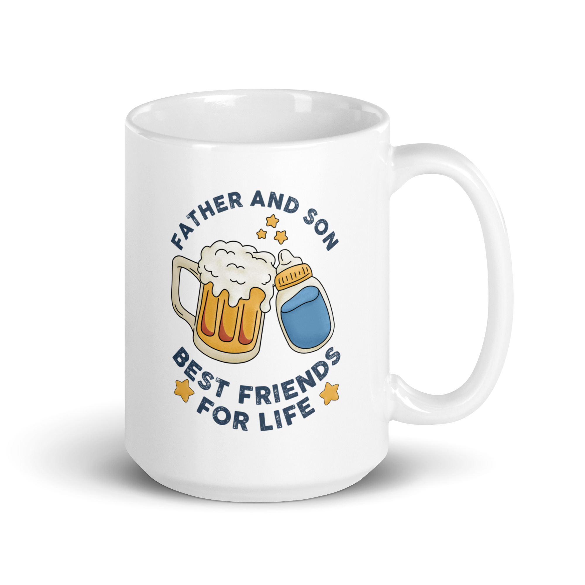 Father And Son Best Friends For Life White glossy mug