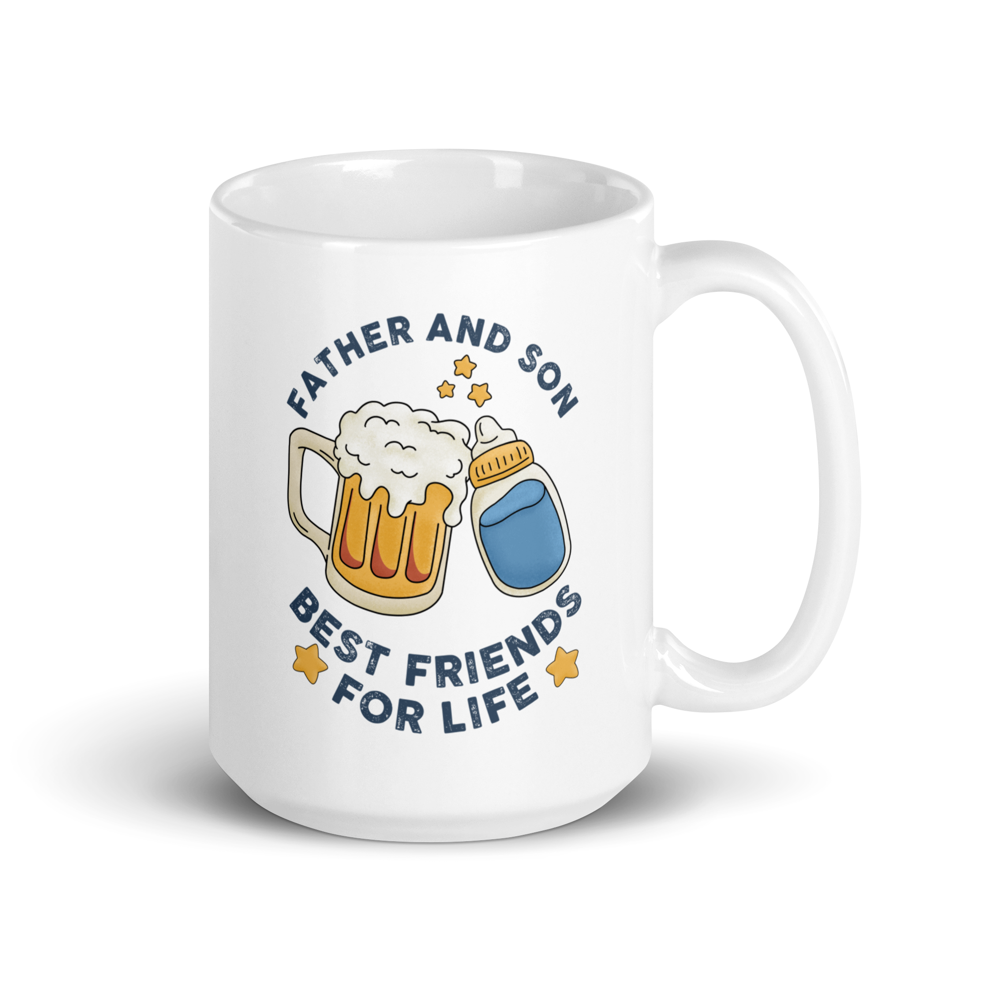 Father And Sun Best Friends For Life White glossy mug