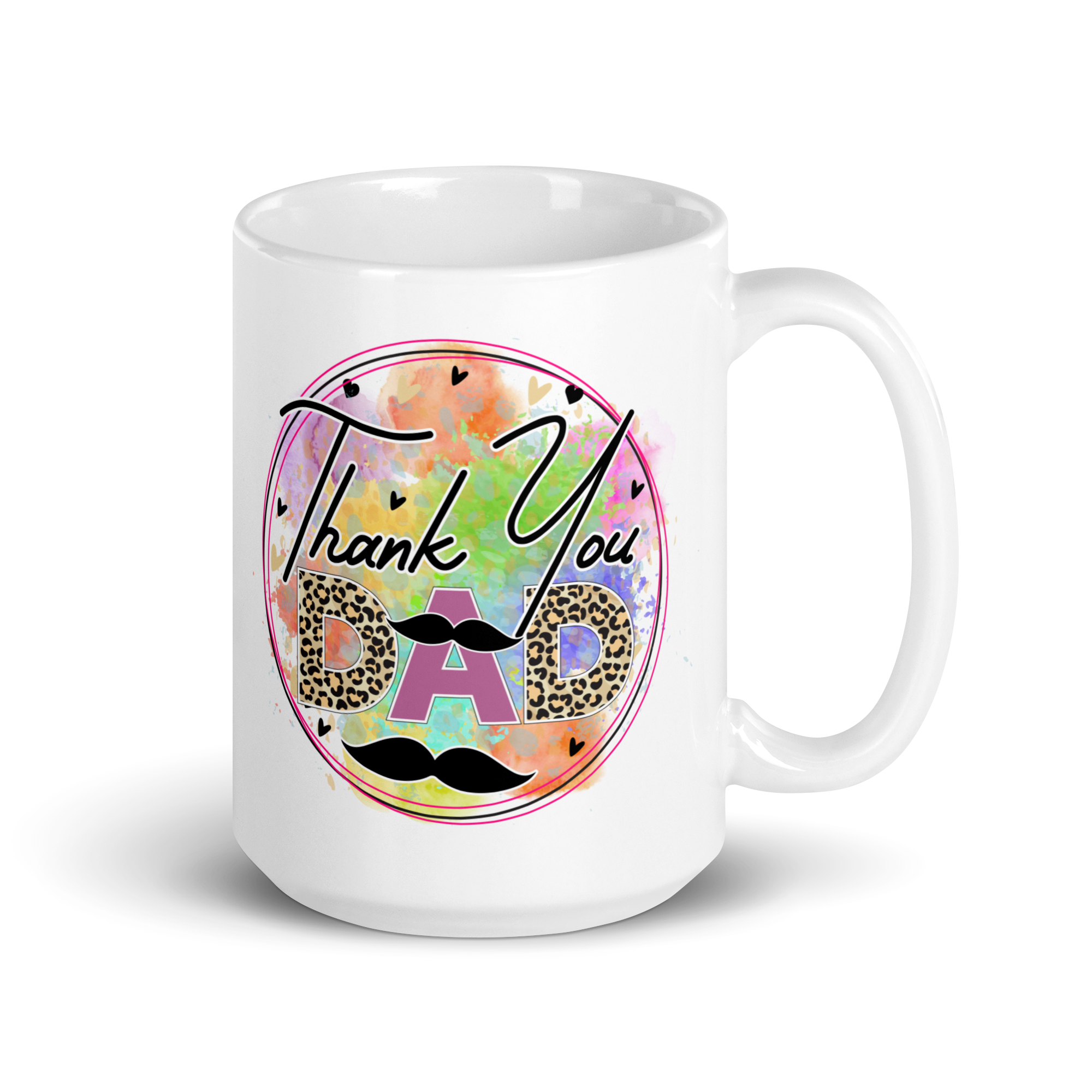 Thank You Dad White glossy mug