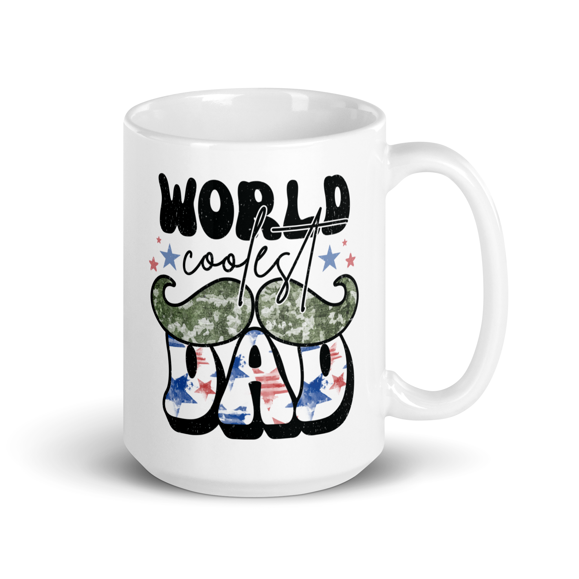 World Coolest Dad White glossy mug